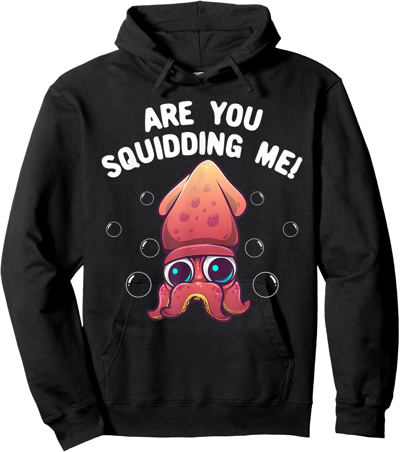 Funny Squid Design For Kids Men Women Octopus Humor Lovers Hoodie - Hoodie | Black
