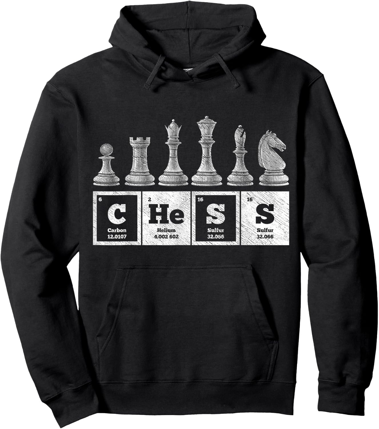 Funny Chess Player Geek Periodic System Chemistry Elements Hoodie - Hoodie | Black