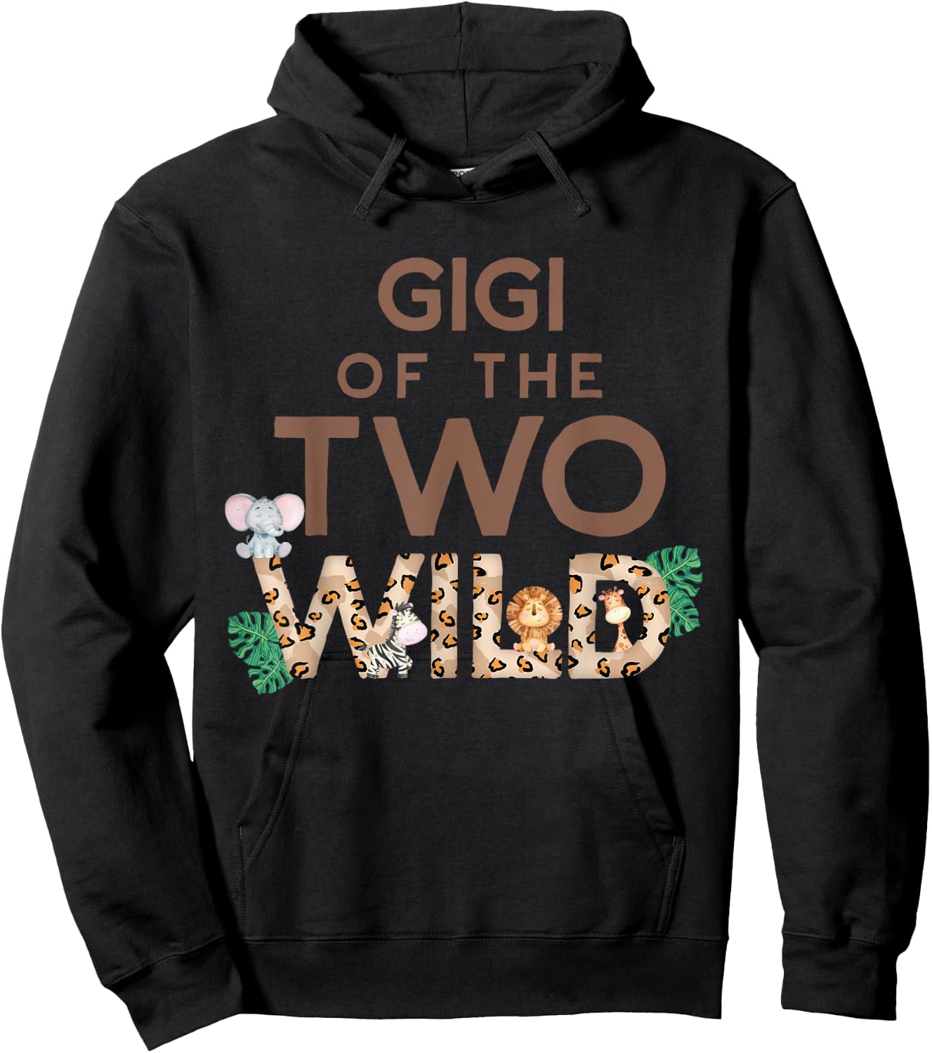 Gigi of The Two Wild Animal Safari 2nd Birthday Theme Family Hoodie - Hoodie | Black