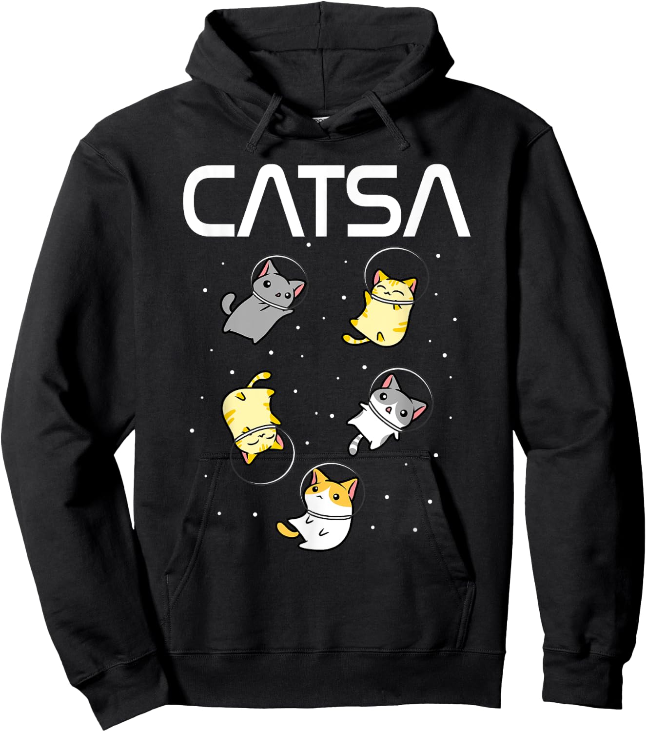Funny Space Astronaut Cat Gifts Men Women Kids Cats Space Hoodie - Hoodie | Black