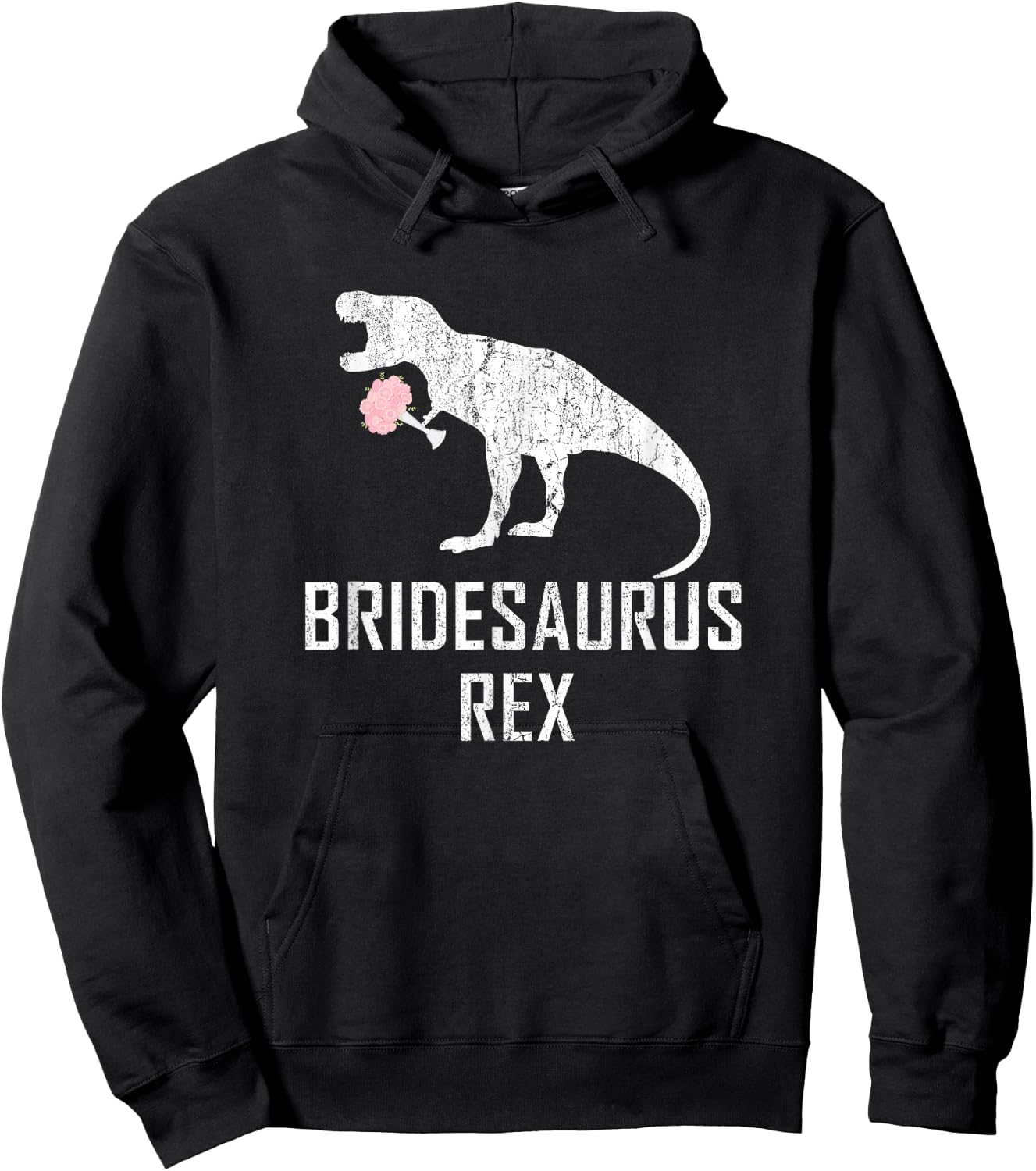 Bride Dinosaur Shirt Funny Bridesaurus Rex Wedding Gift Hoodie - Hoodie | Black