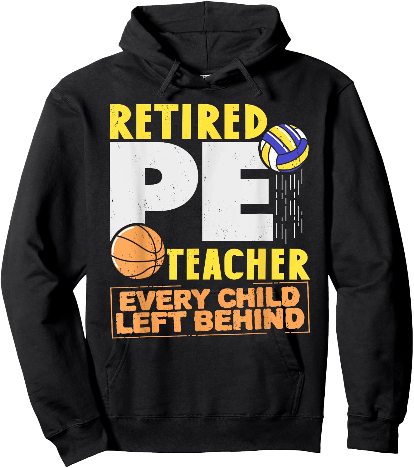 Retired P. E. Teacher Retirement Sport PE Physical Education Hoodie - Hoodie | Black