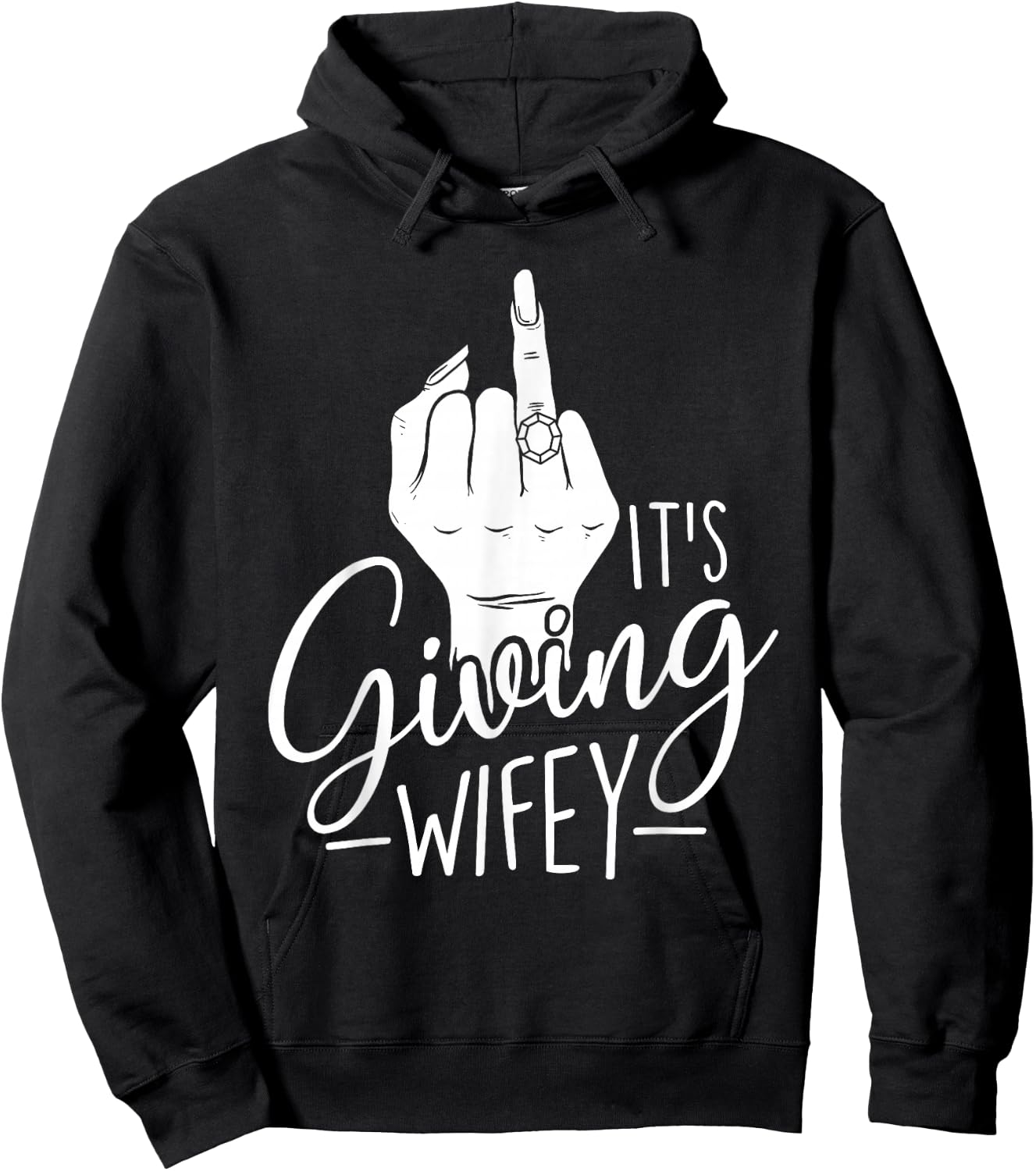 It's Giving Wifey - Wedding Bride Bachelorette Bridal Party Hoodie - Hoodie | Black