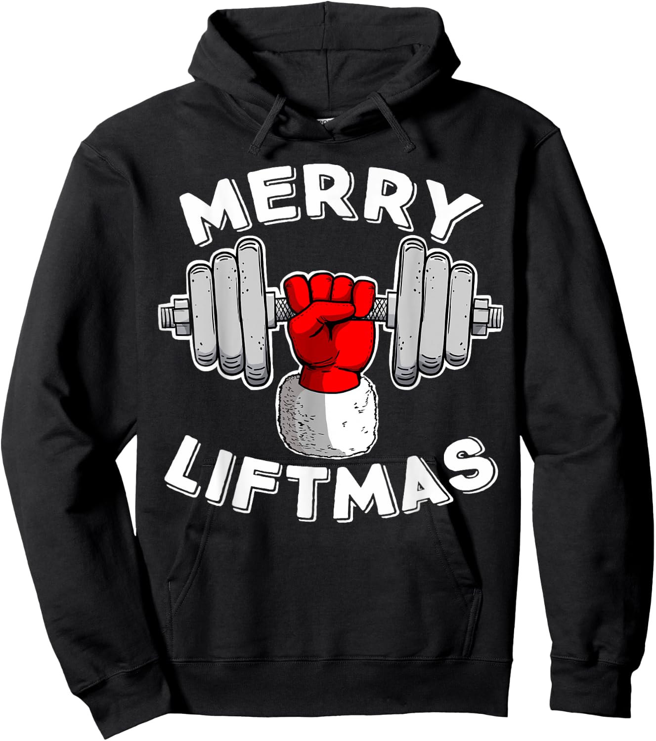funny Swole Santa Claus Mery Liftmas Hoodie - Hoodie | Black