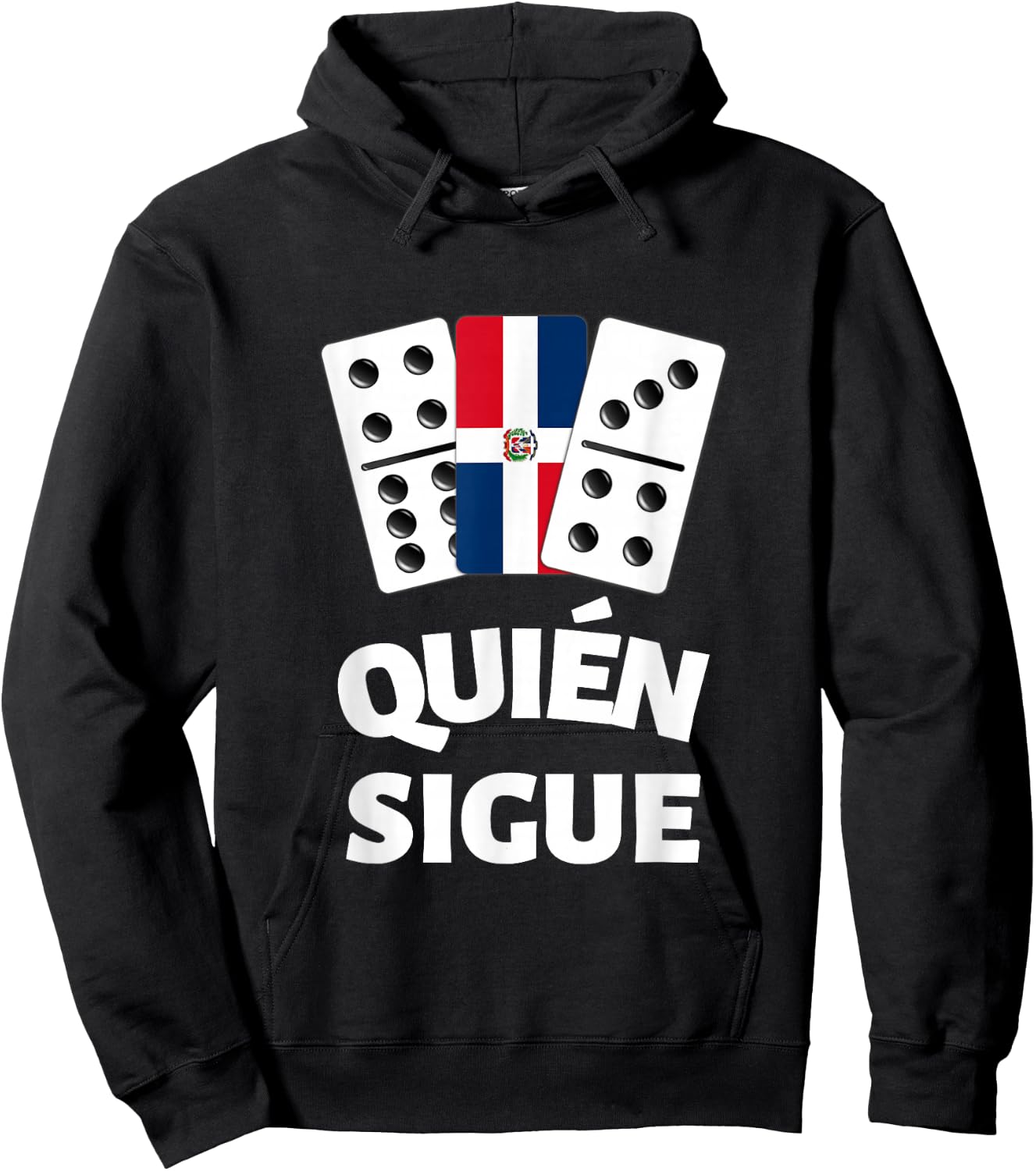 Dominican Republic Flag Dominoes Domino Train Quien Sique Hoodie - Hoodie | Black