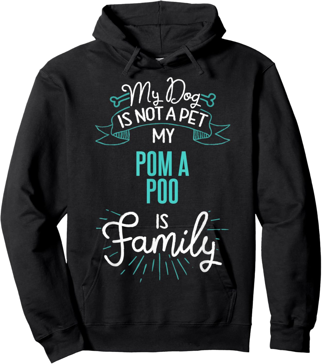 Cute Pom A Poo Shirt Family Dog Gift Men Hoodie - Hoodie | Black