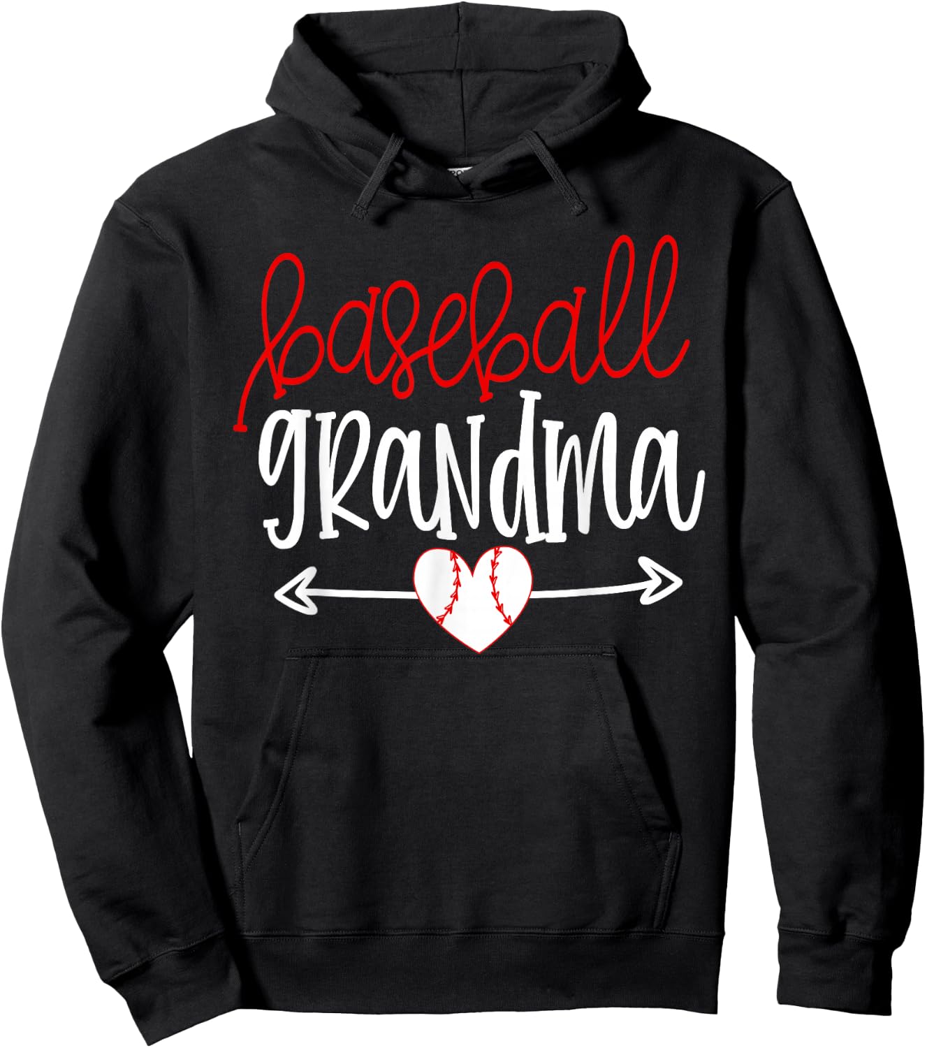 Baseball Grandma Shirt from Grandson Arrow Cute Heart Game Hoodie - Hoodie | Black