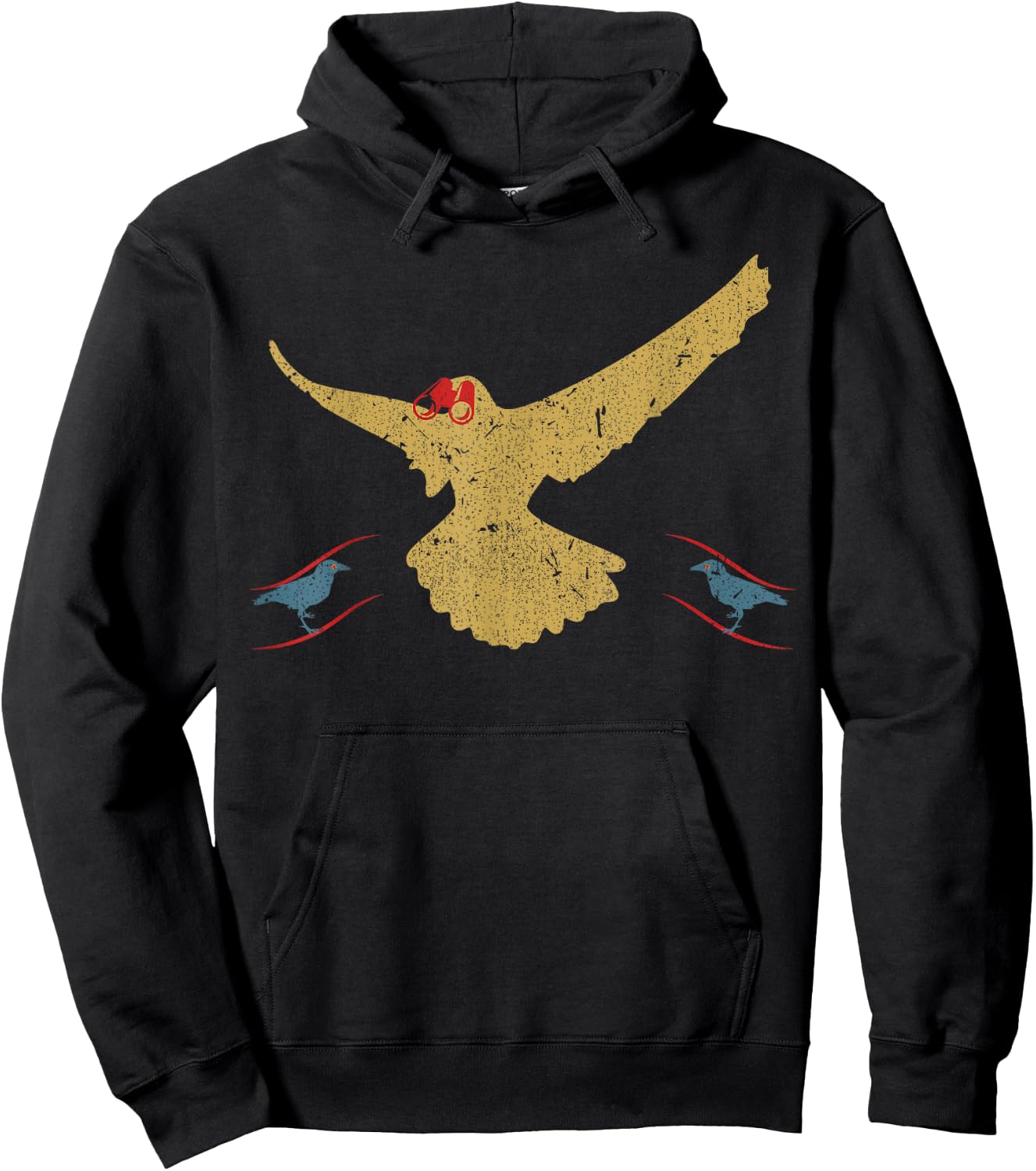 Birds Vintage Funny Birdwatching Birding Retro Bird Watching Hoodie - Hoodie | Black