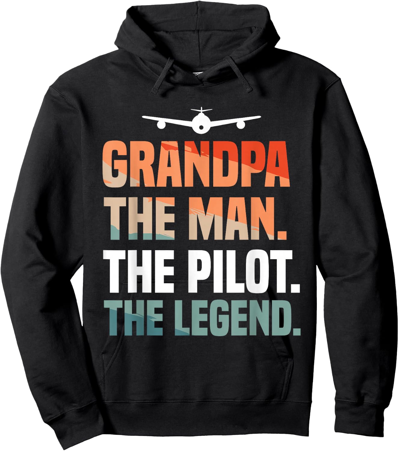Grandpa The Man The Pilot The Legend Aviation Aviator Hoodie - Hoodie | Black