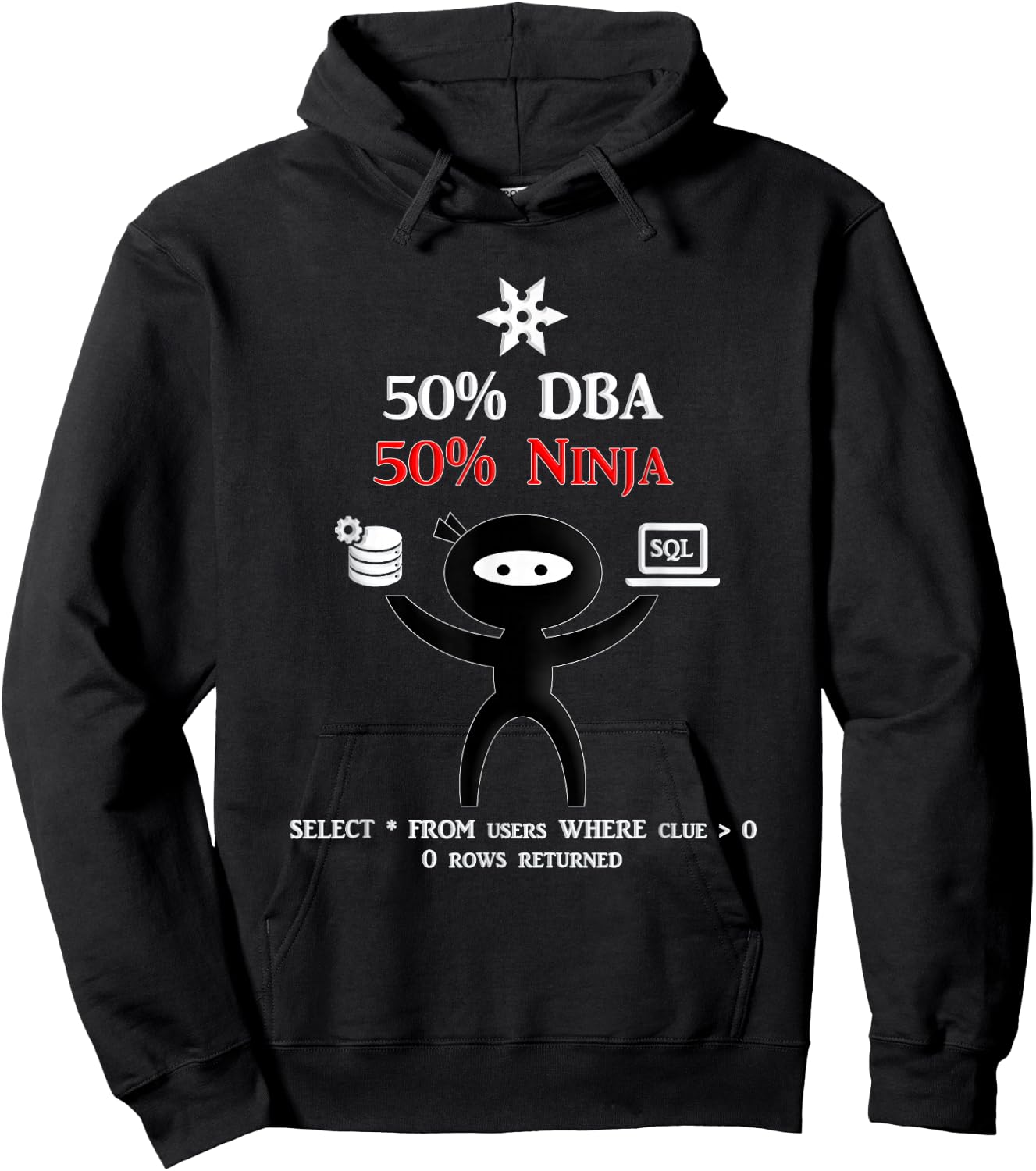 Funny DBA Shirt - IT Shirt - IT Merch for Database Admin SQL Hoodie - Hoodie | Black