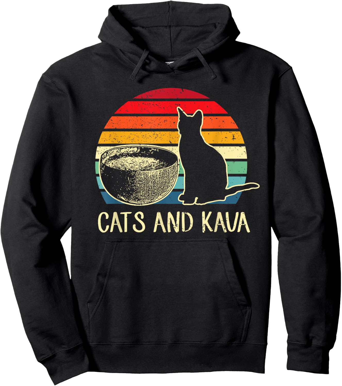 Heart Cat Lover & Kava Tea Drinker Kava Drink Kava Bar Pet Hoodie - Hoodie | Black