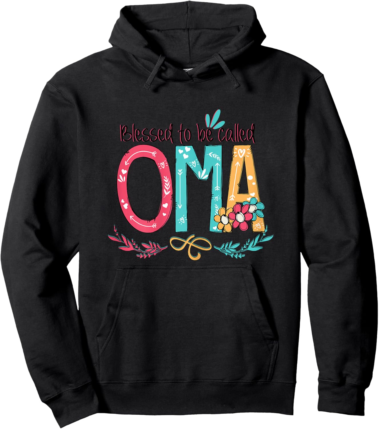 Blessed to be called Oma Colorful gifts-Grandma Hoodie - Hoodie | Black