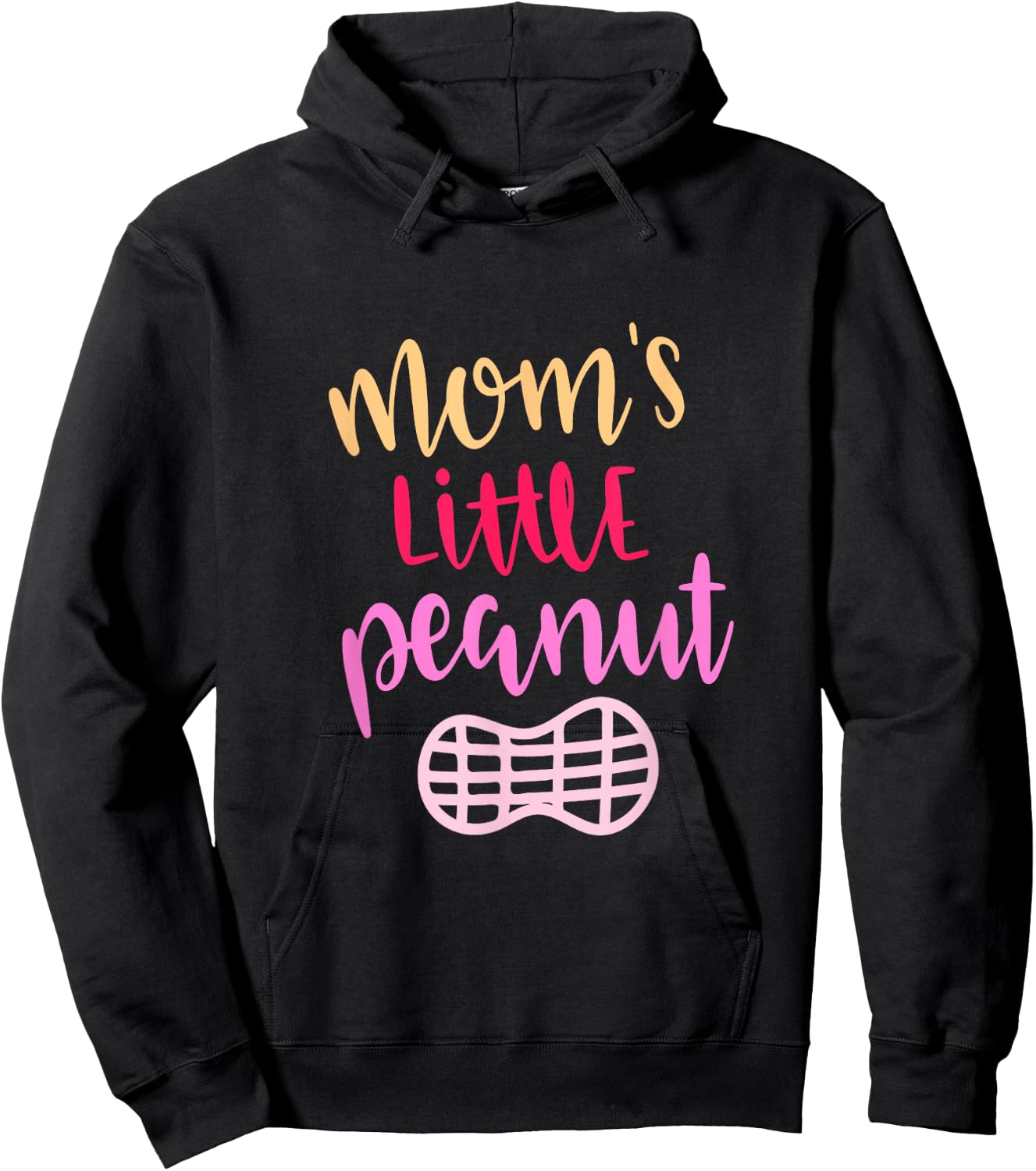 Mom's Little Peanut Shirt Pink Daughter Girls Pregnancy Hoodie - Hoodie | Black