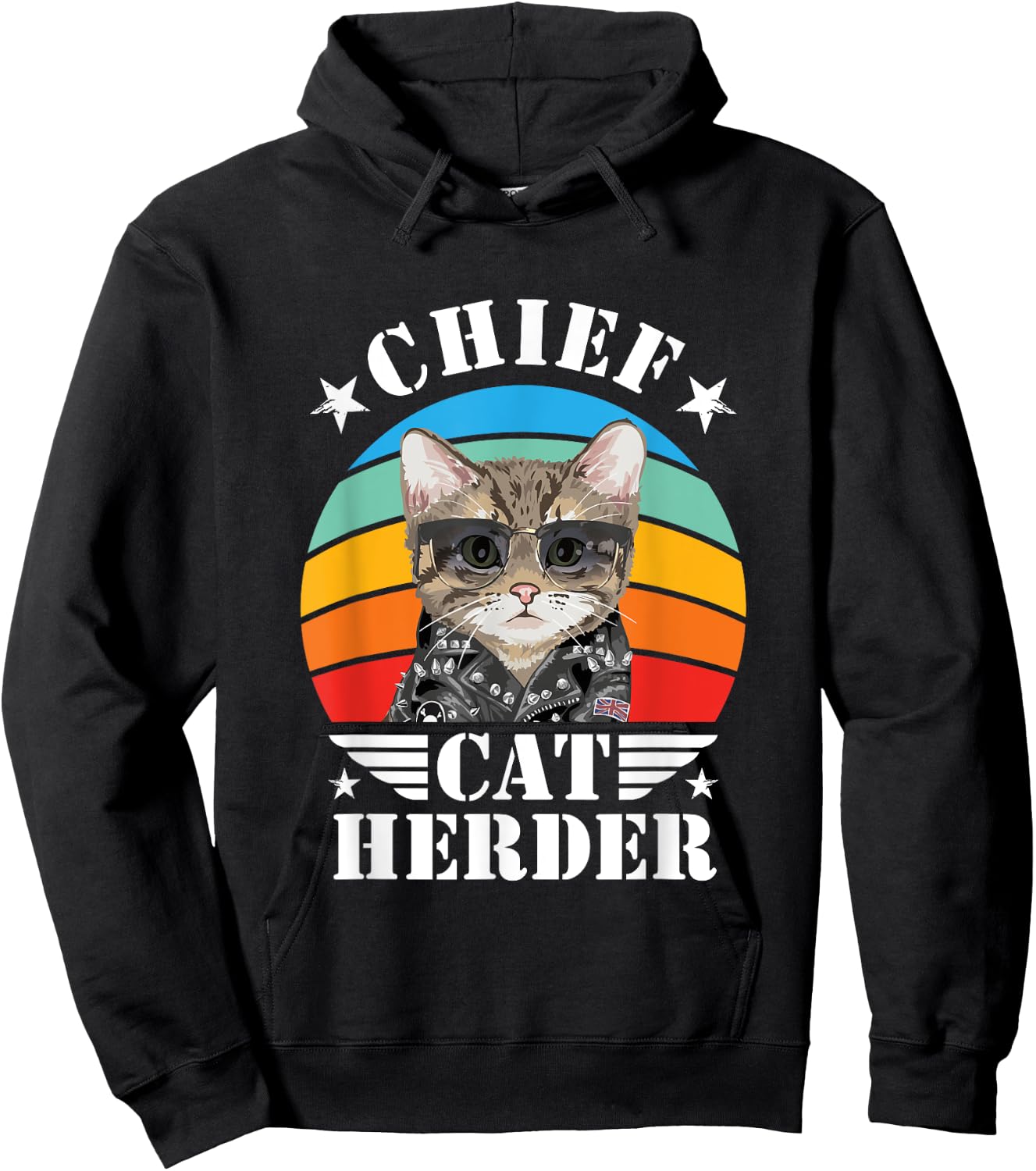 Chief Cat Herder Funny Cat Queen Cat Family Kitten Lover Hoodie - Hoodie | Black