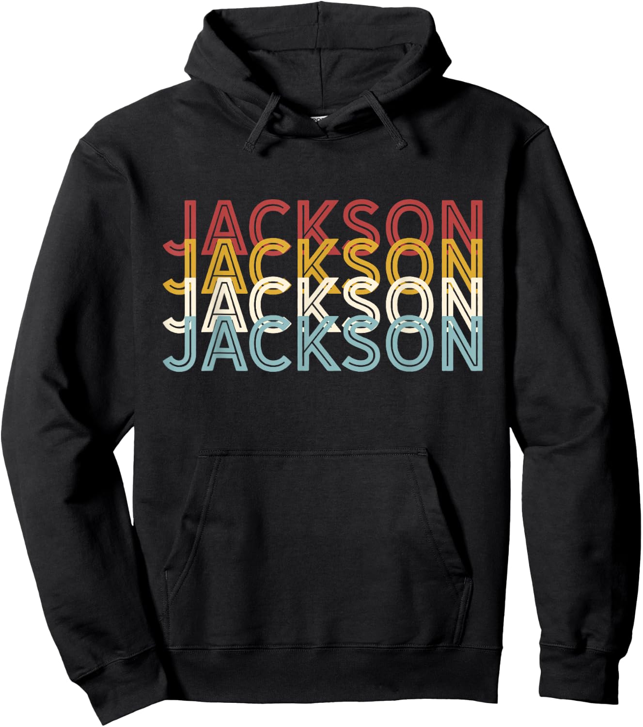 US American City 70's Retro USA - Vintage Jackson , Black Hoodie - Hoodie | Black