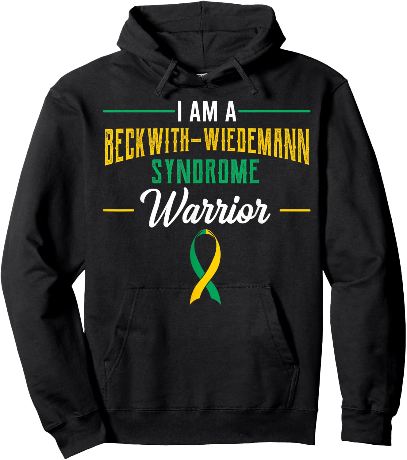 Beckwith–Wiedemann Syndrome Awareness Ribbon BWS Warrior Hoodie - Hoodie | Black