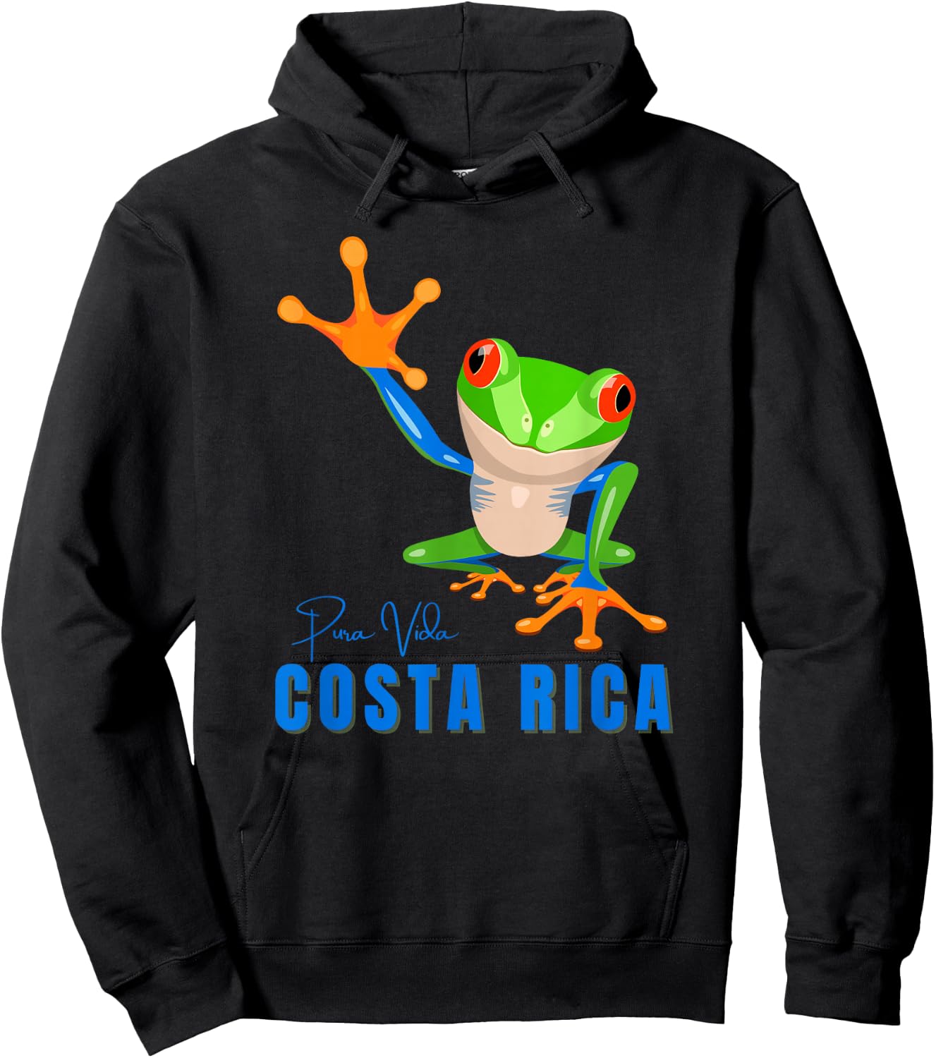 Costa Rica Pura Vida Tree Frog Souvenir Hoodie - Hoodie | Black