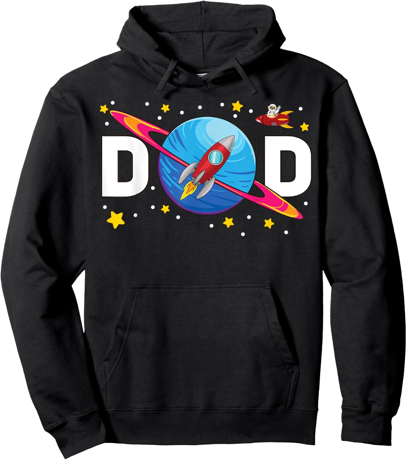Dad Outer Space Birthday Crew Space Themed Birthday Party Hoodie - Hoodie | Black