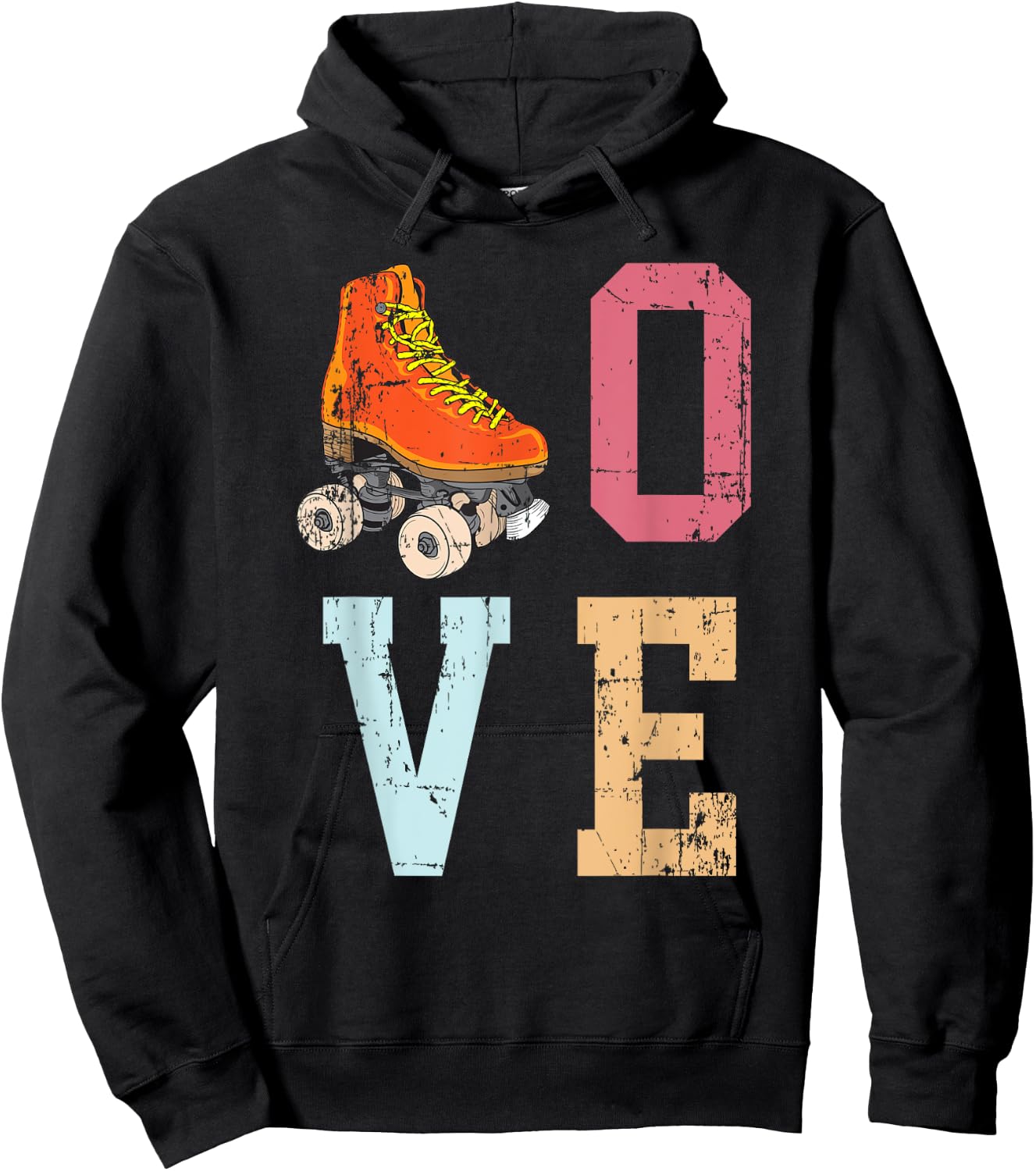 Funny Roller Skating Vintage Skate Lover 70's Gift Men Women Hoodie - Hoodie | Black