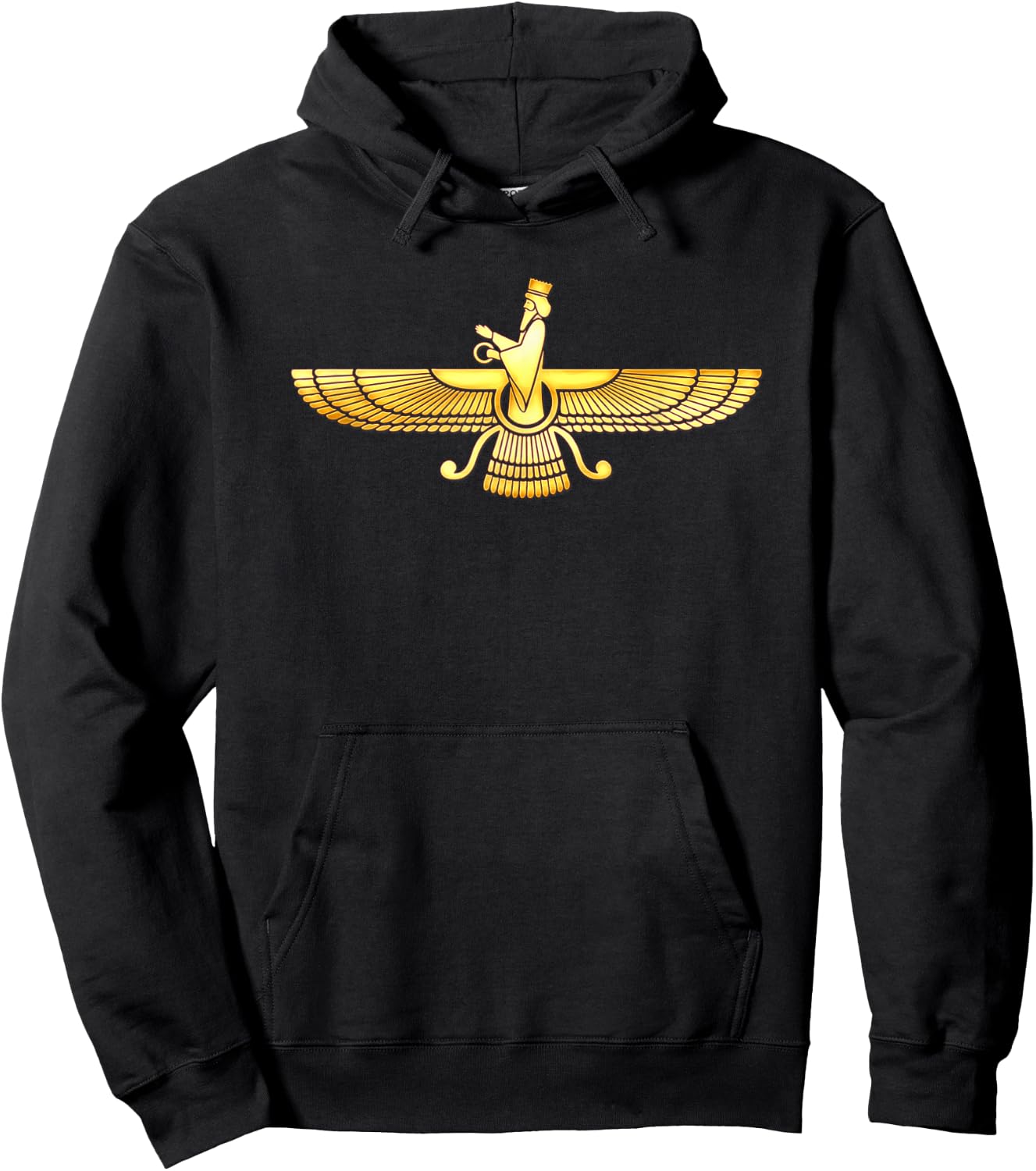 Faravahar, Symbol of Higher Spirit, Zarathustra, Zoroastrian Hoodie - Hoodie | Black