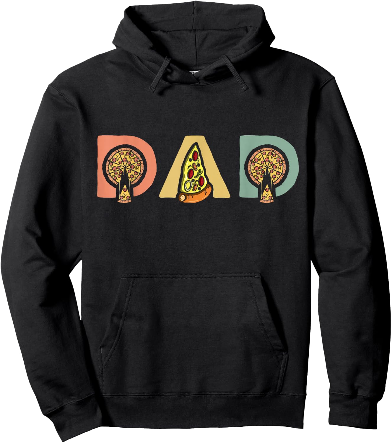 Pizza Eater Fatherhood Parenting Daddy Fathers Day Hoodie - Hoodie | Black