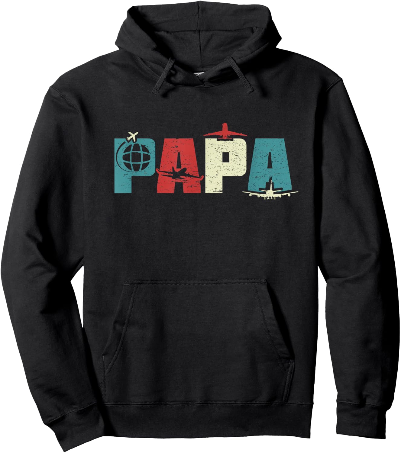 Papa Pilot Funny Dad Aviation Flying Airplane Lovers Gifts Hoodie - Hoodie | Black