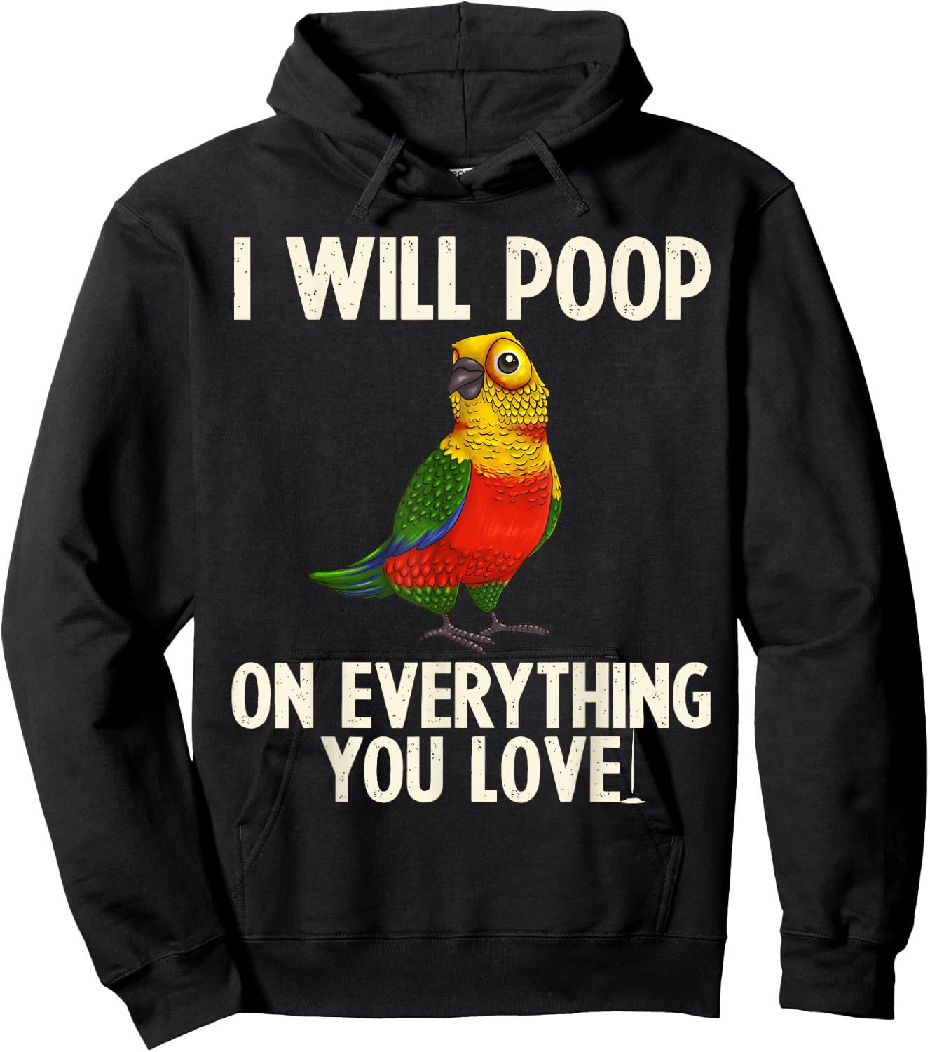 Funny Jenday Conure Design Parrot Lovers Men Women Pet Birds Hoodie - Hoodie | Black