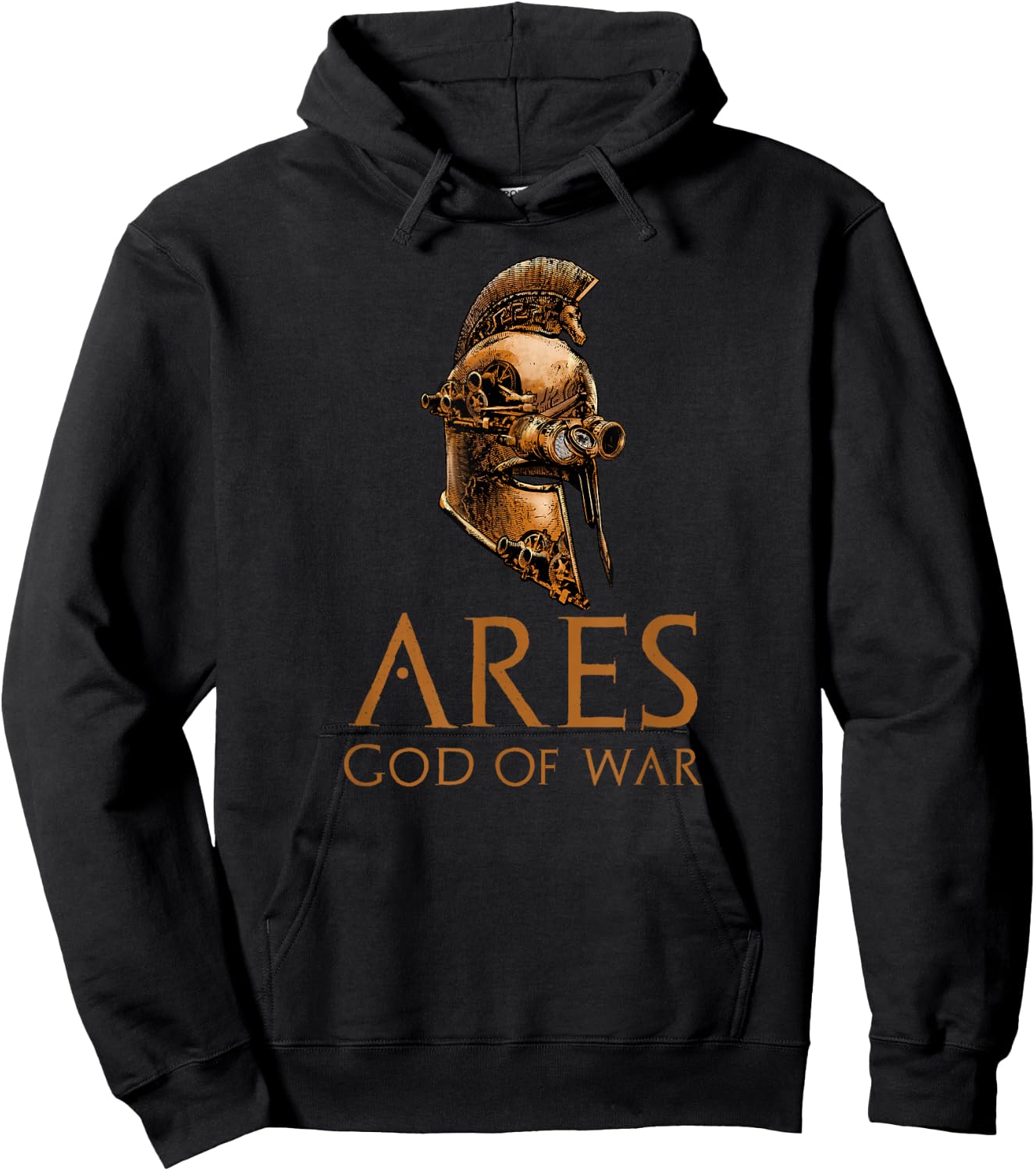 Ares God Of War Steampunk Ancient Greek Spartan Helmet Hoodie - Hoodie | Black