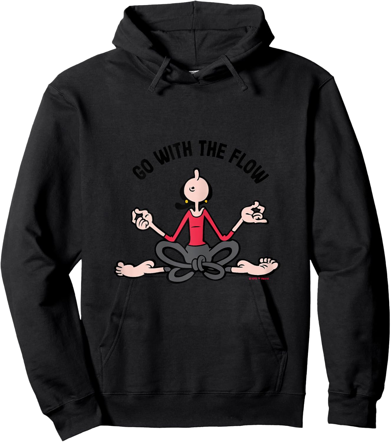 Olive Oyl "Go with the Flow" Yoga 4 Humanity Day Hoodie - Hoodie | Black