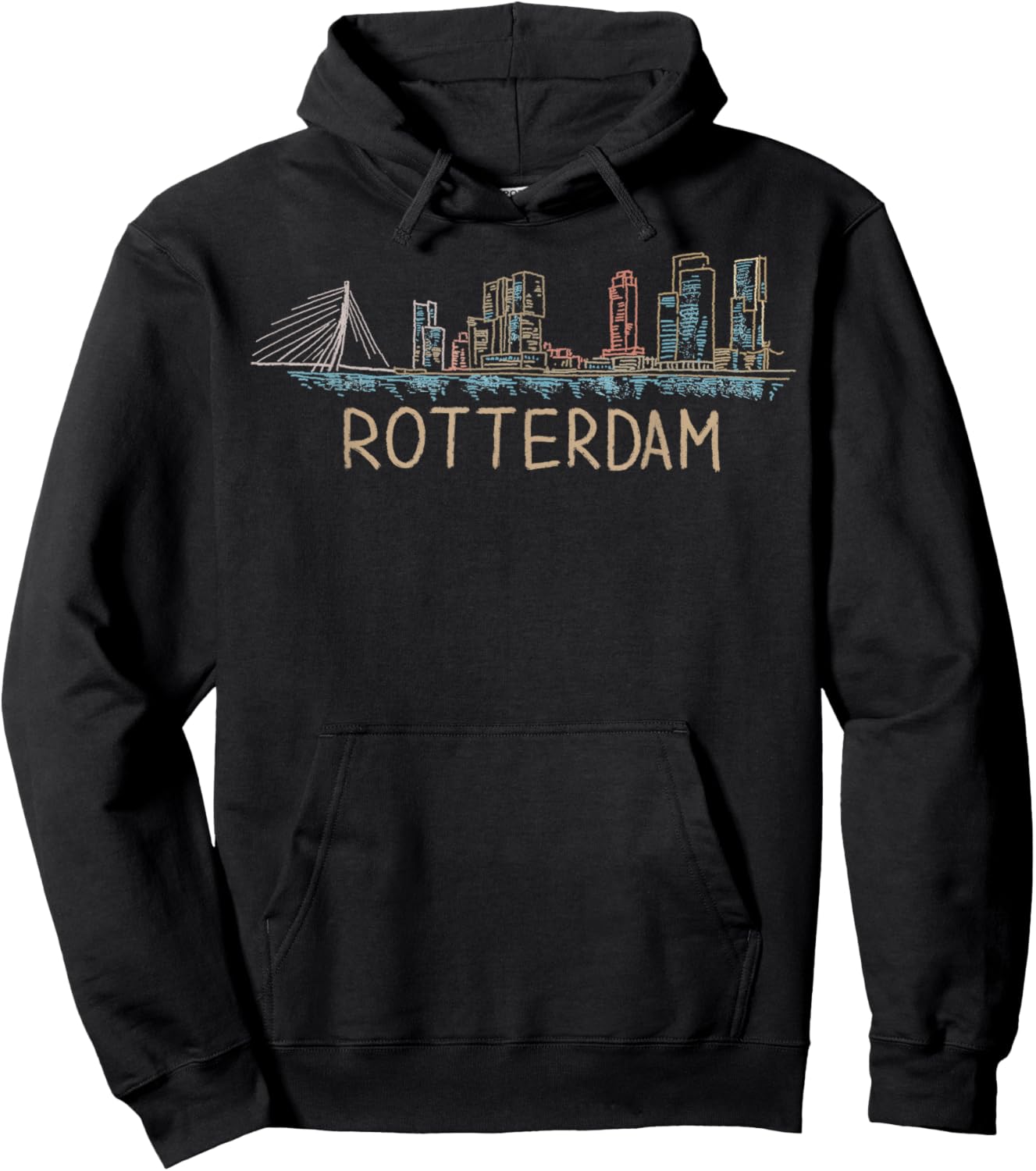 Rotterdam Netherlands Art Gift Men Women Hoodie - Hoodie | Black