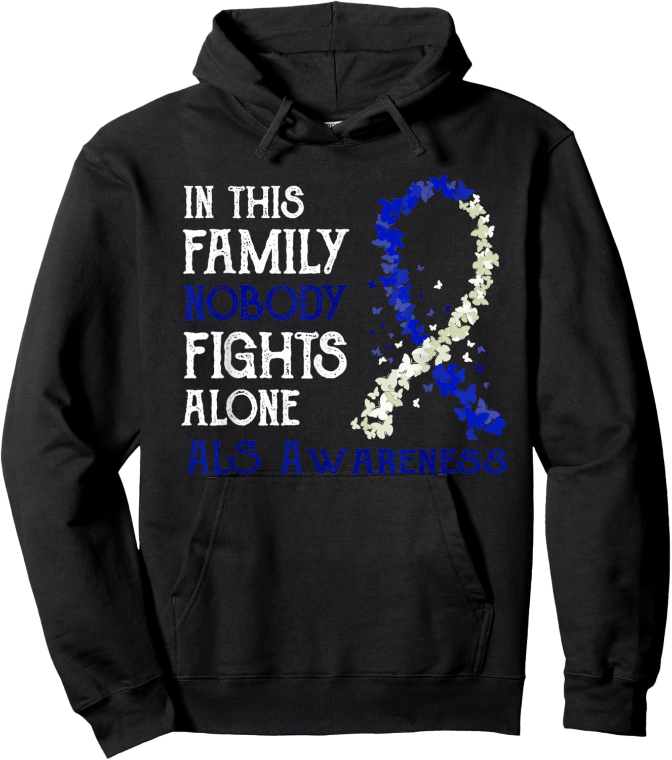 In This Family Nobody Fights Alone ALS Hoodie - Hoodie | Black