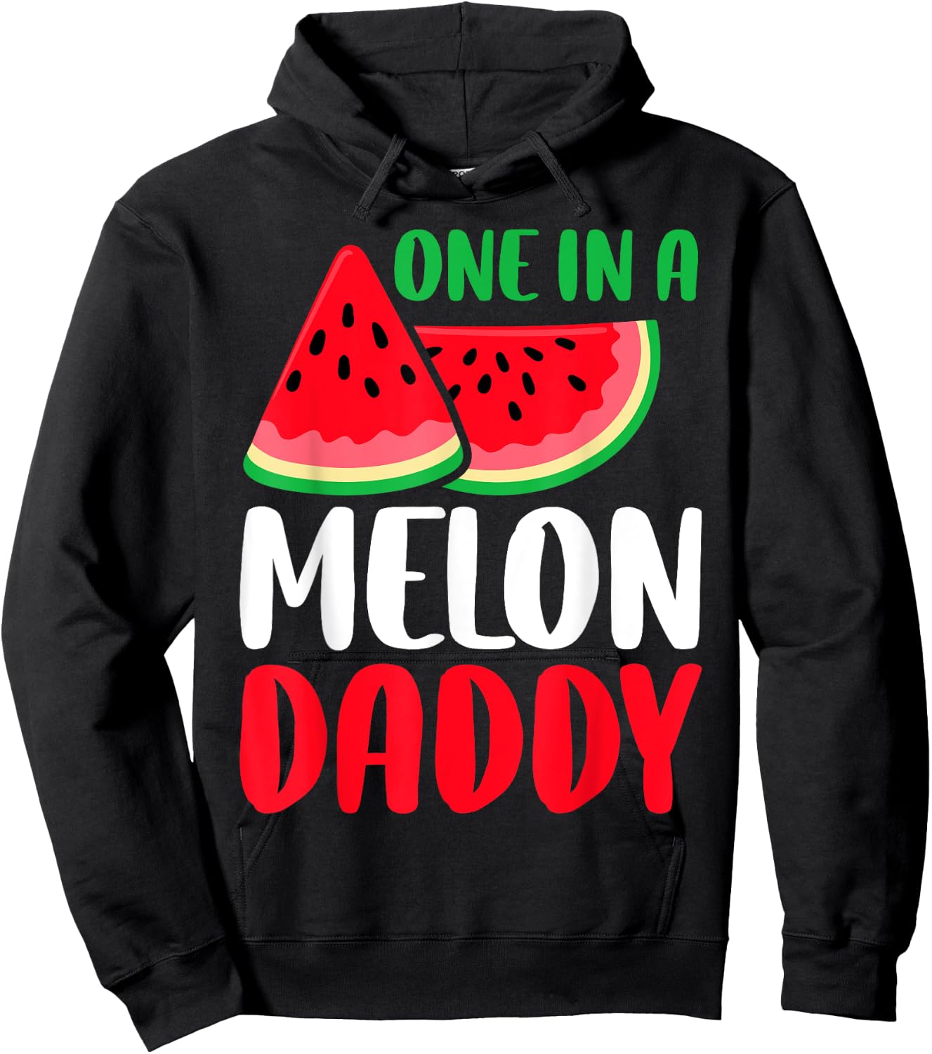 One In A Melon Daddy Funny Watermelon Family Matching Hoodie - Hoodie | Black