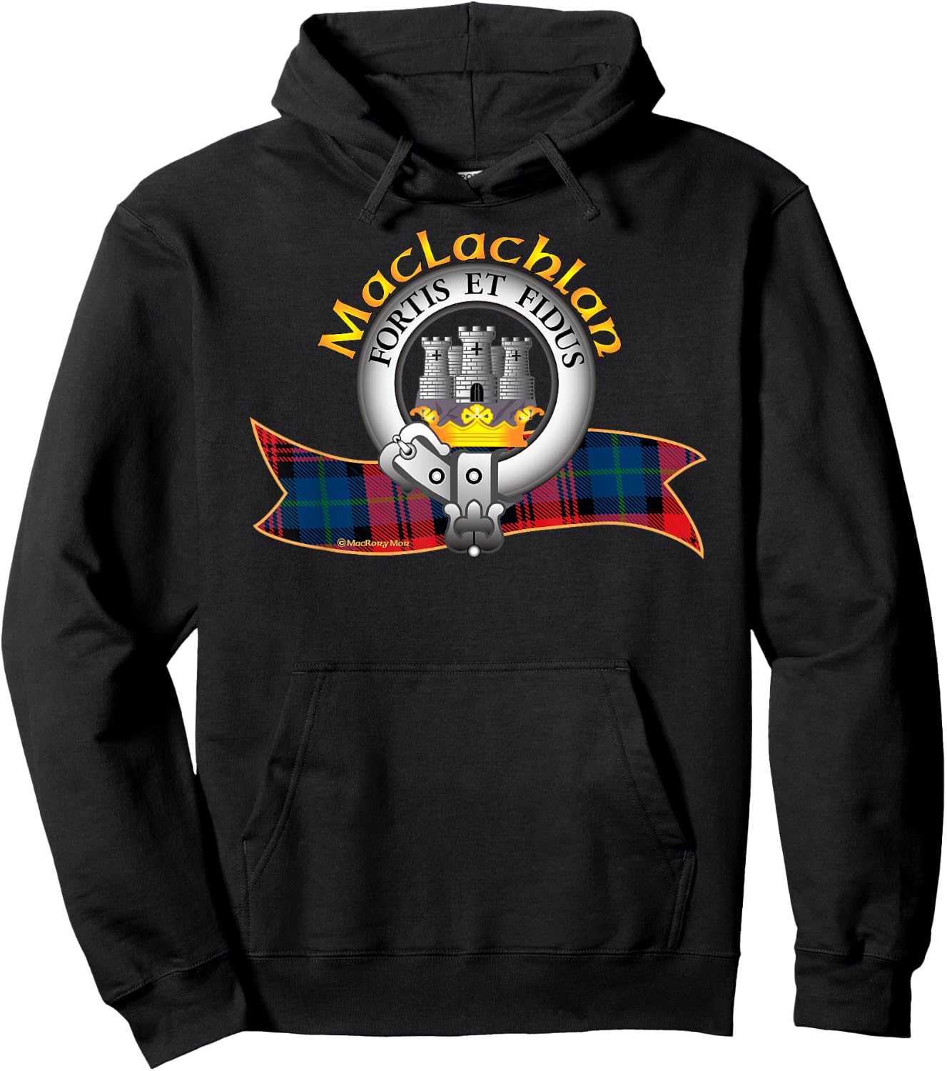 MacLachlan Clan Tartan Crest Motto Hoodie - Hoodie | Black