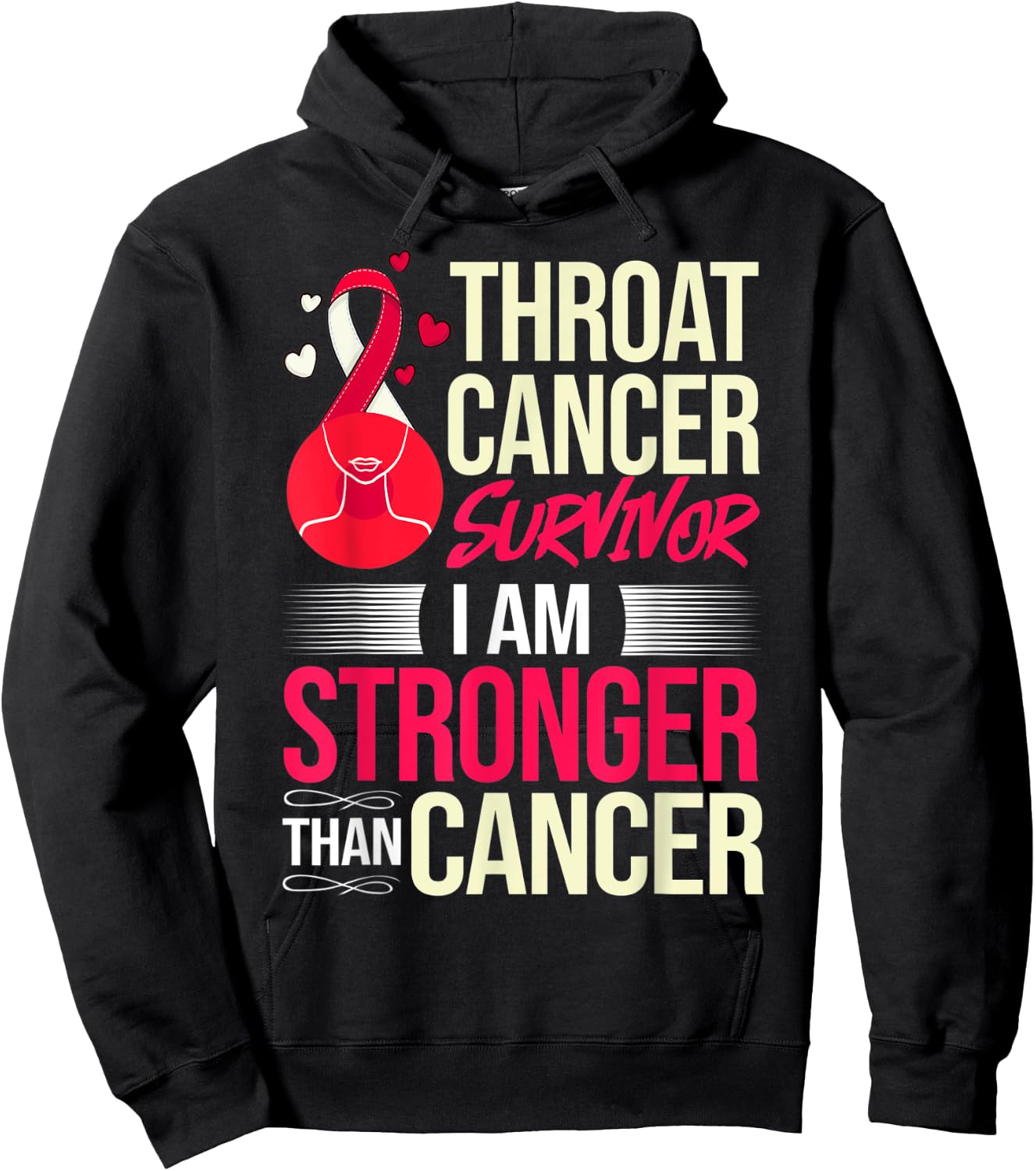Head and Neck Throat Cancer Ribbon Survivor Hoodie - Hoodie | Black