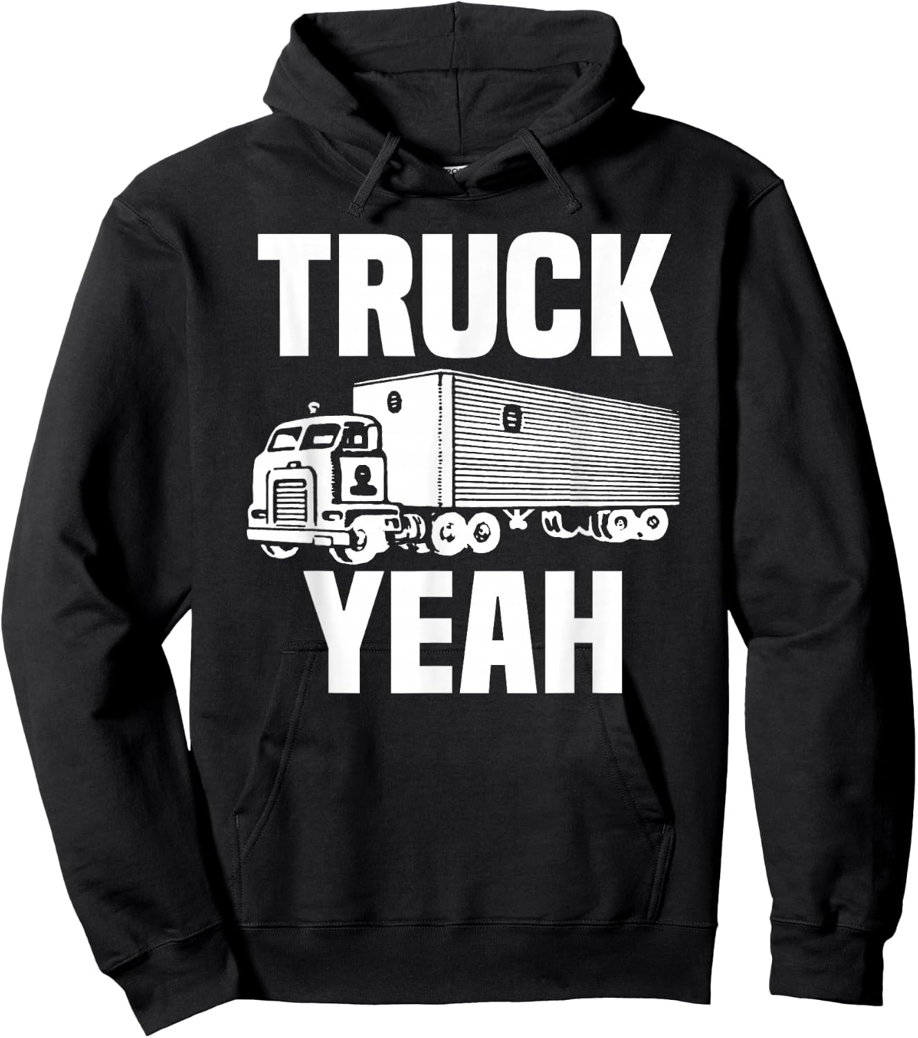 Truck Yeah Shirt Fun Vintage Cab-Over Semi Truck Driver Gift Hoodie - Hoodie | Black
