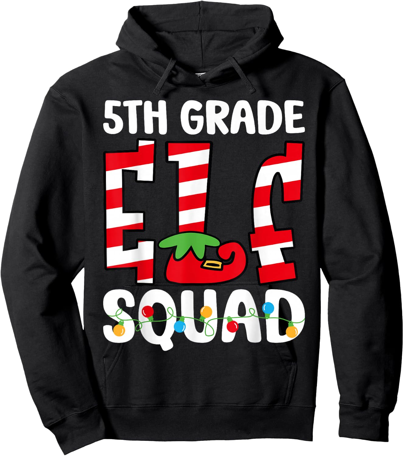 5th Grade Elf Squad Teacher Student Matching Christmas Hoodie - Hoodie | Black
