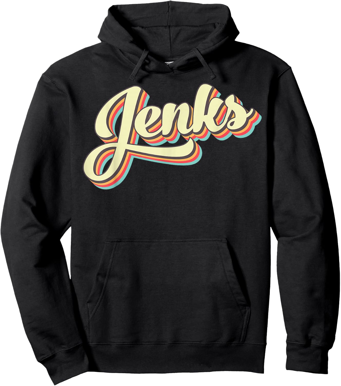 Jenks Retro Art Baseball Font Vintage Hoodie - Hoodie | Black