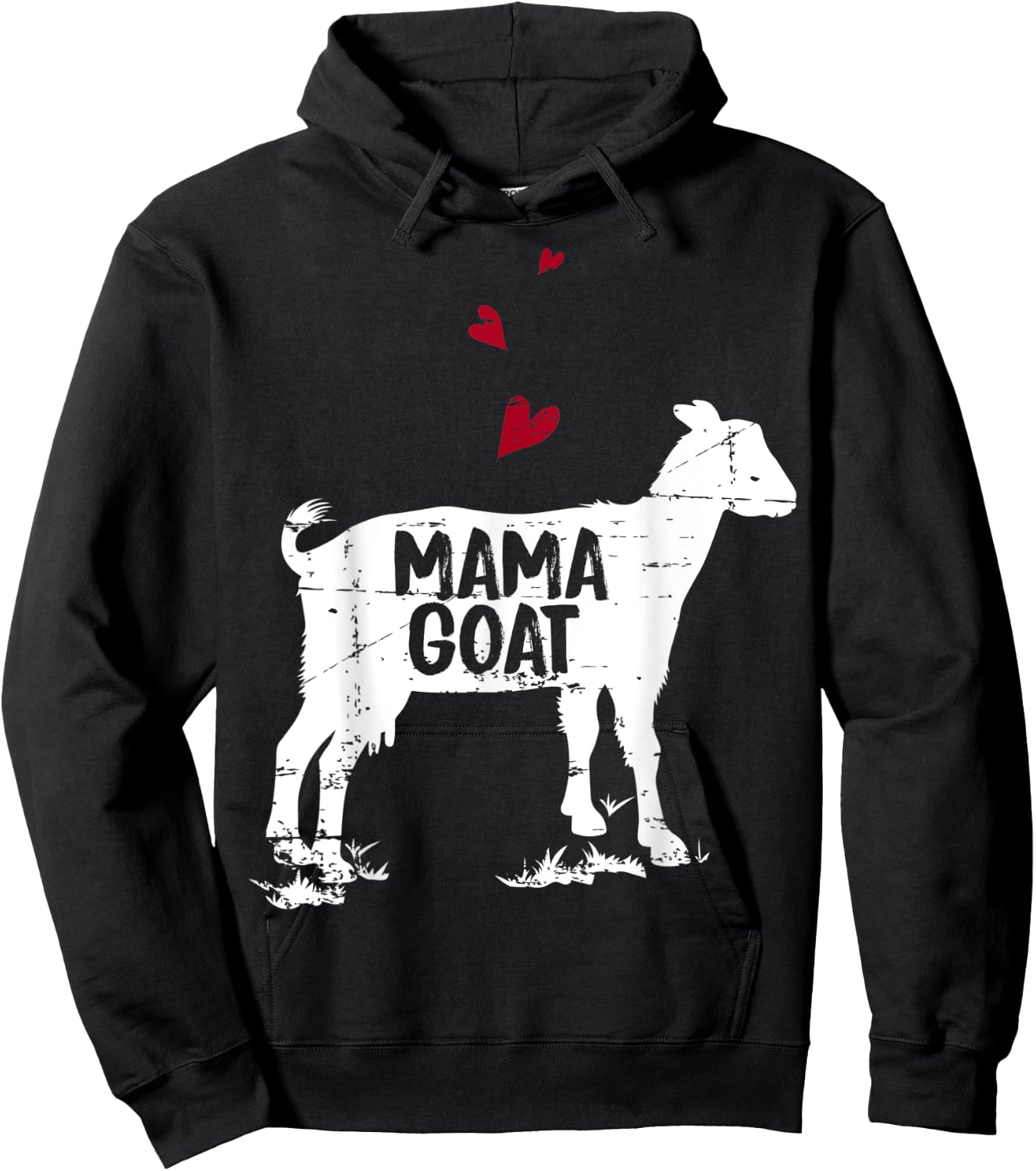 Mama Goat design Farmer Goat Lover Gift Hoodie - Hoodie | Black