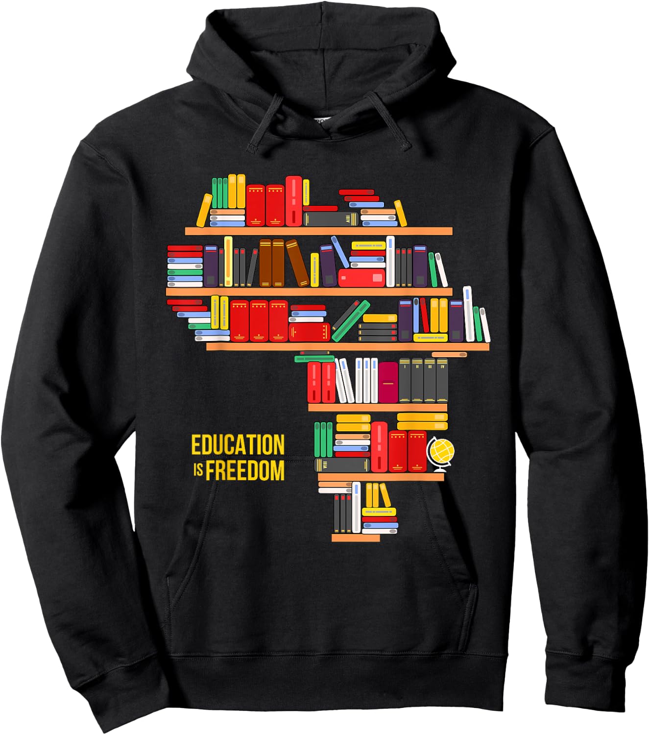 Africa Education Is Freedom Library Book Hoodie - Hoodie | Black