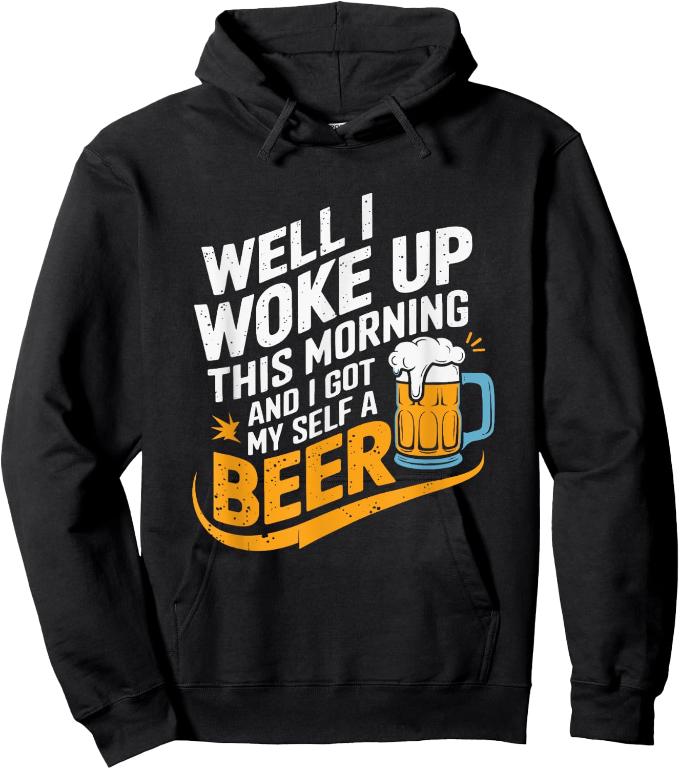 Woke Up Beer Drinking Humor Music Lyrics Gift Hoodie - Hoodie | Black