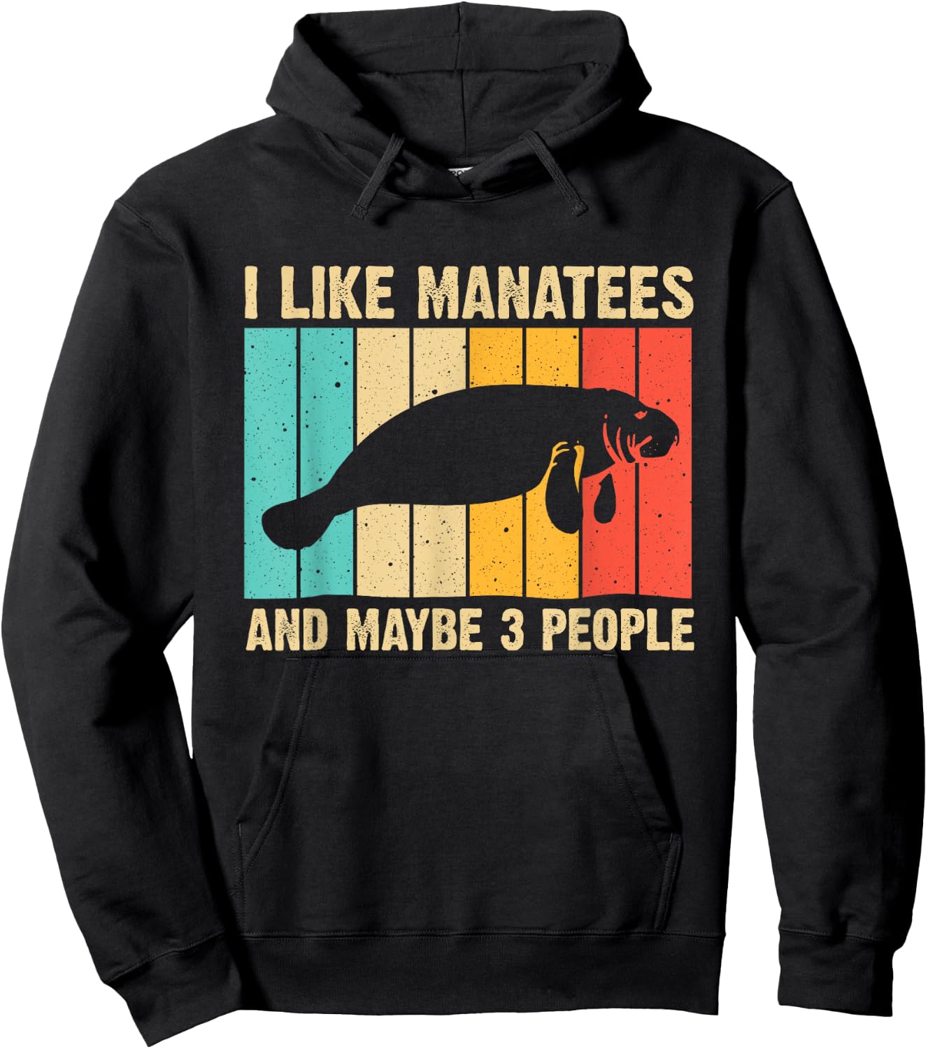 Funny Manatee Art Women Sea Cow Monster Fish Lover Hoodie - Hoodie | Black