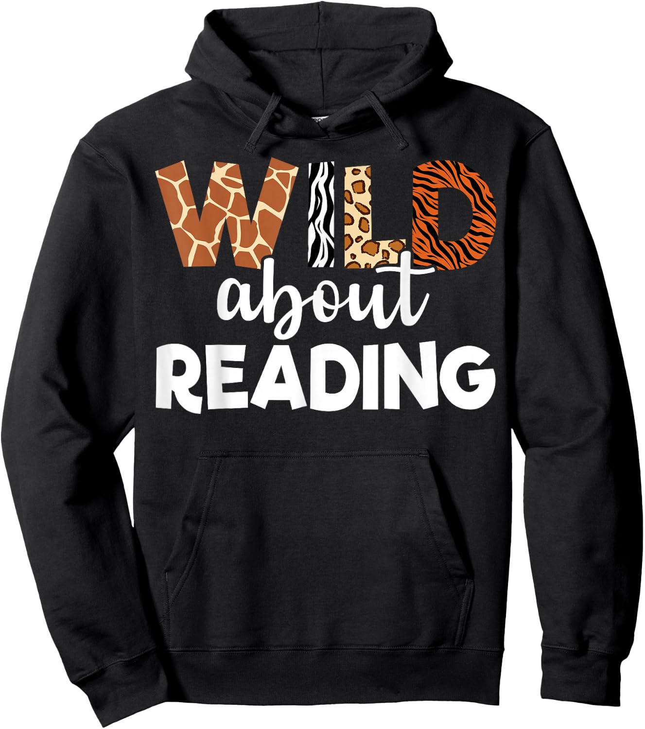 Wild About Reading Teacher Reading Books Back To School Hoodie - Hoodie | Black