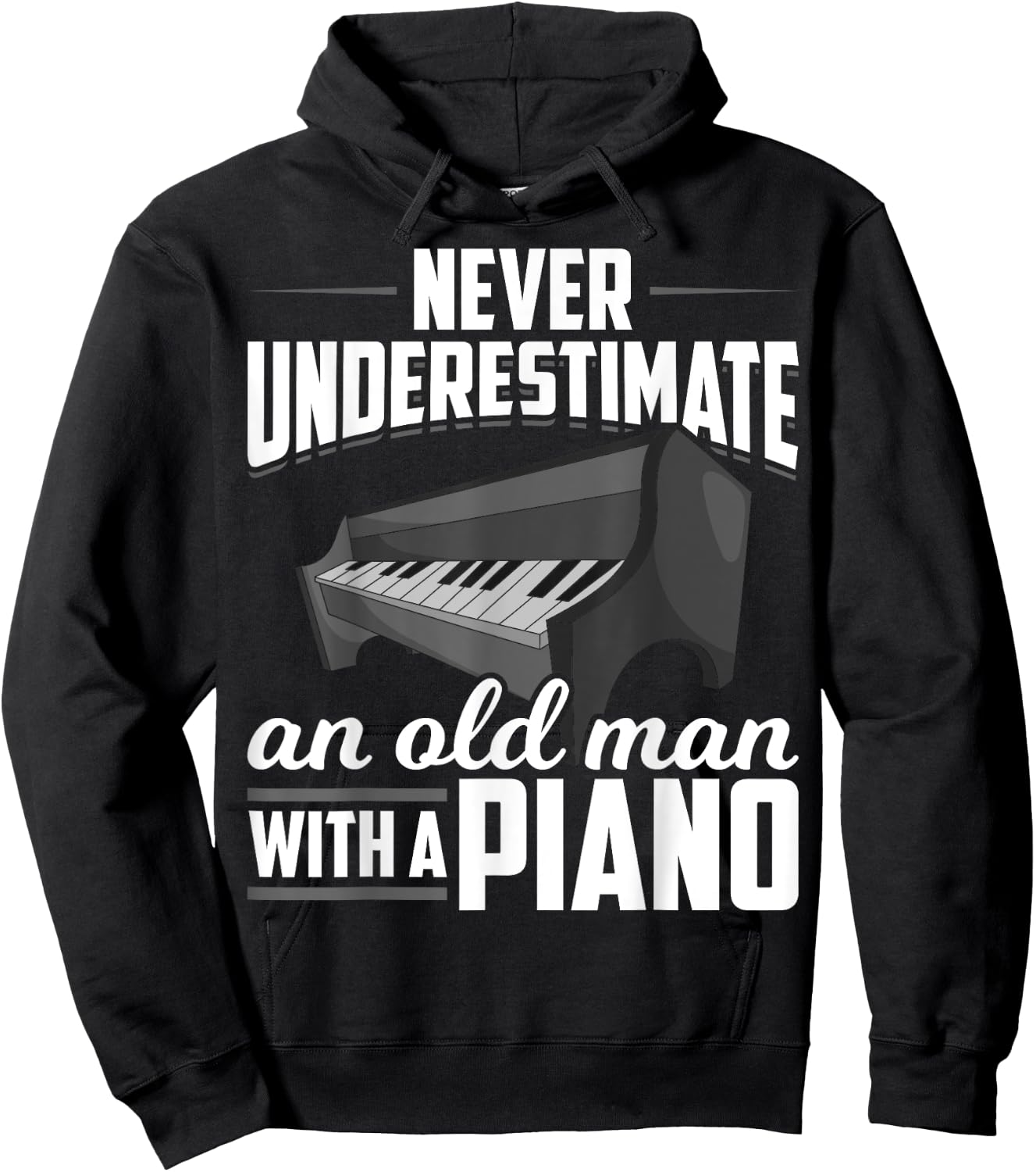 Retired Pianist Music Piano Keyboard Retirement Men Piano Hoodie - Hoodie | Black
