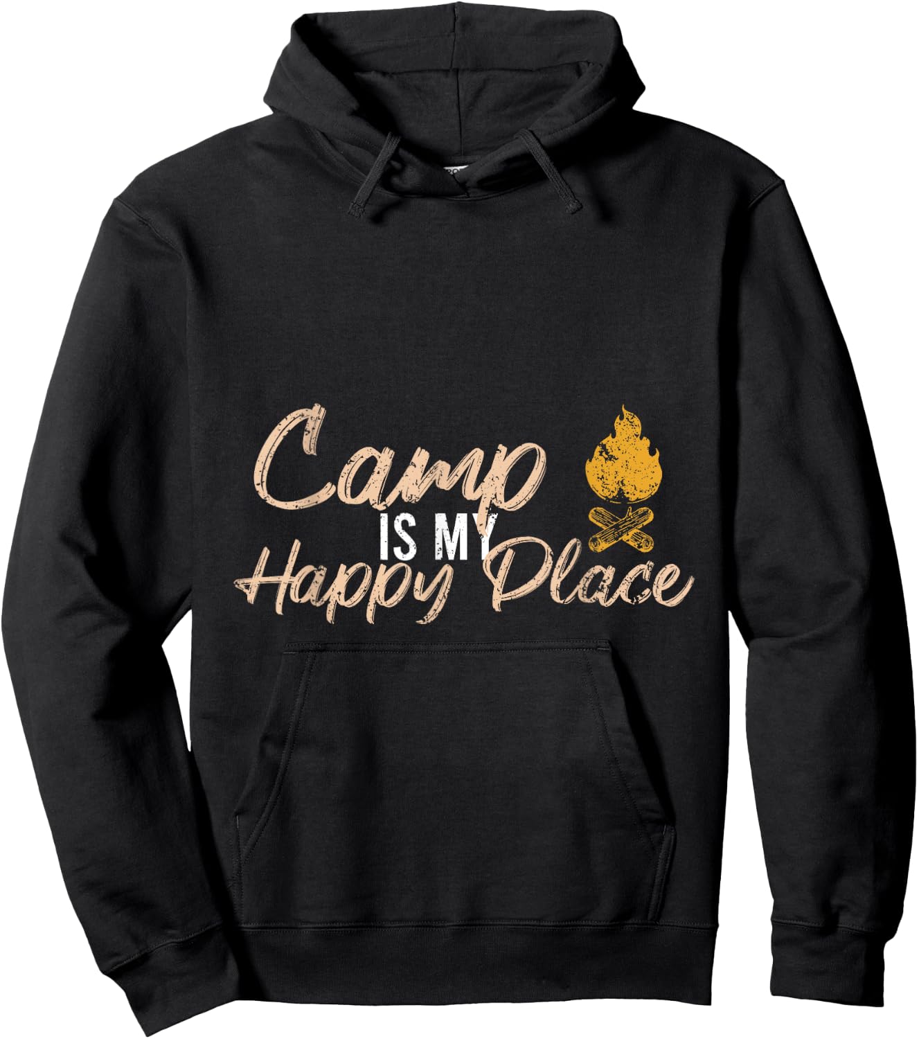 Camp Is My Happy Place Camping Hoodie - Hoodie | Black