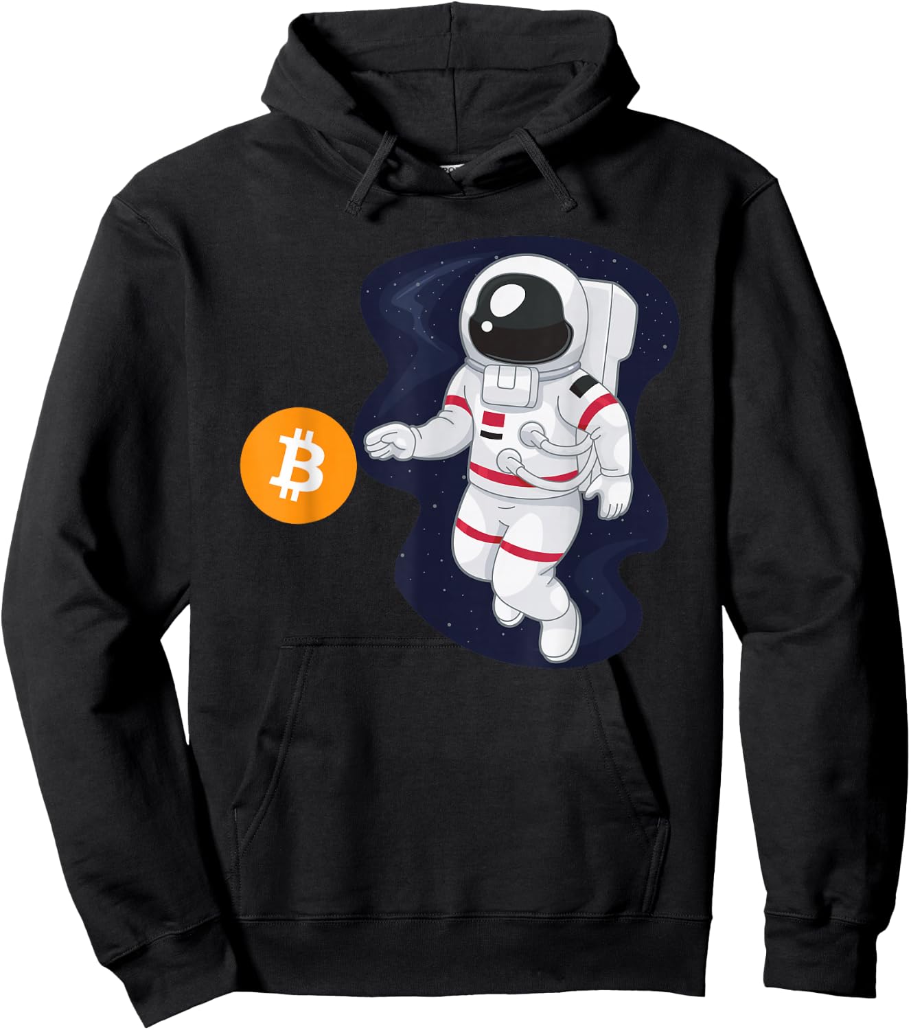 Astronaut BTC To The Moon - Crypto Trader Bitcoin Investor Hoodie - Hoodie | Black