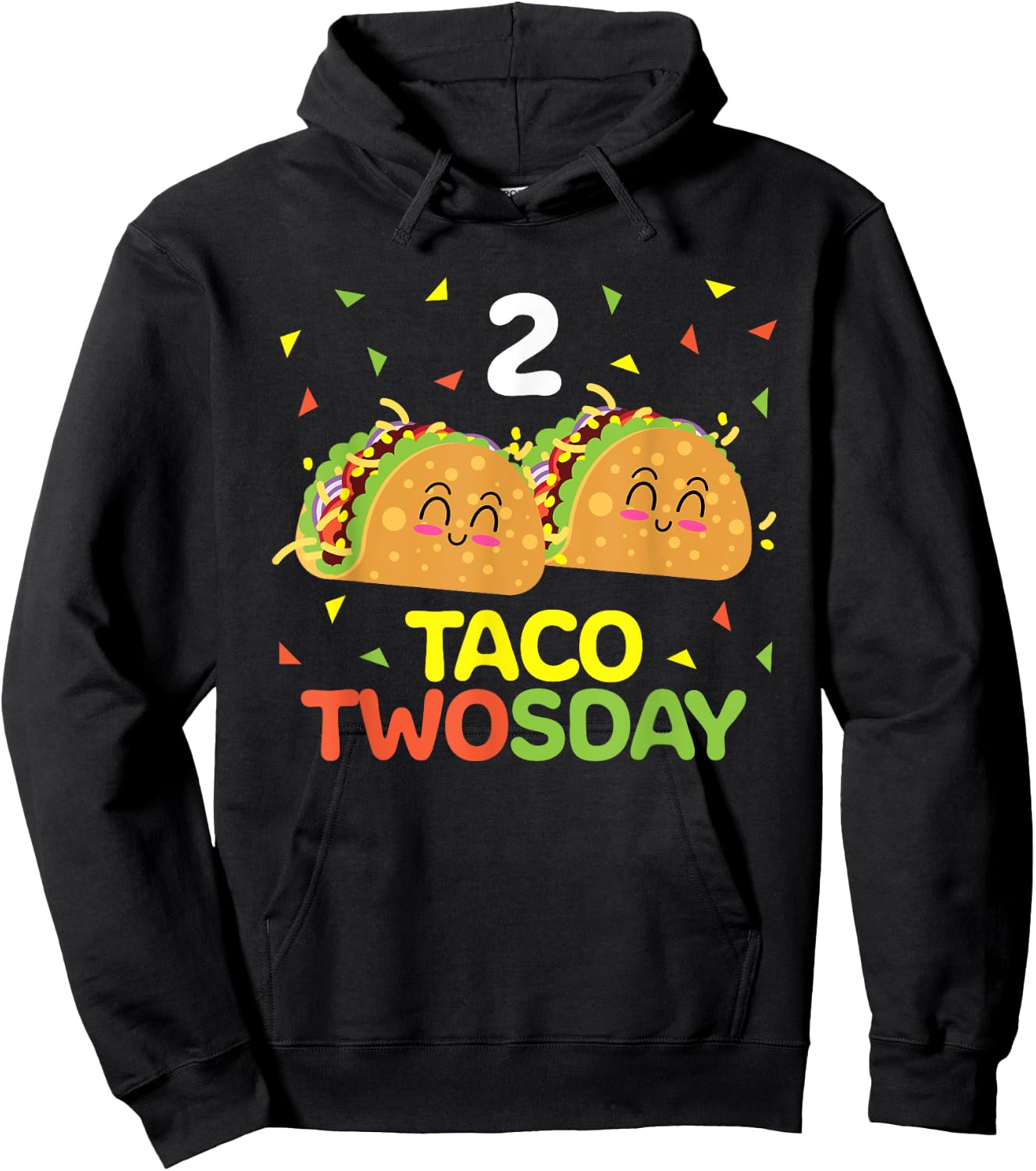 Taco Twosday 2nd Birthday Gifts for Kids Toddler Boy Girl Hoodie - Hoodie | Black