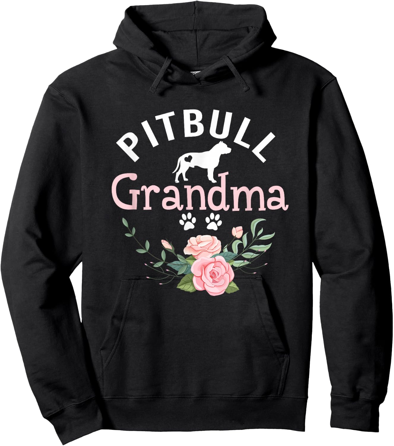 Pitbull Grandma Gifts Mom Pitbull Dog Lover Christmas Hoodie - Hoodie | Black
