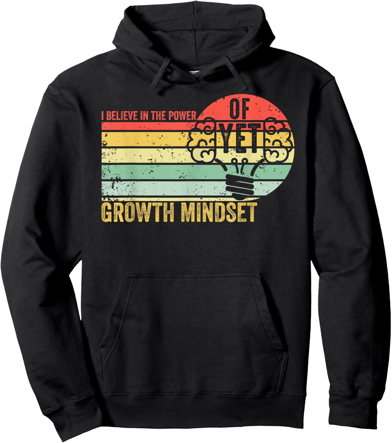 Growth Mindset Teacher Vintage I Believe in the Power Of Yet Women Hoodie - Hoodie | Black
