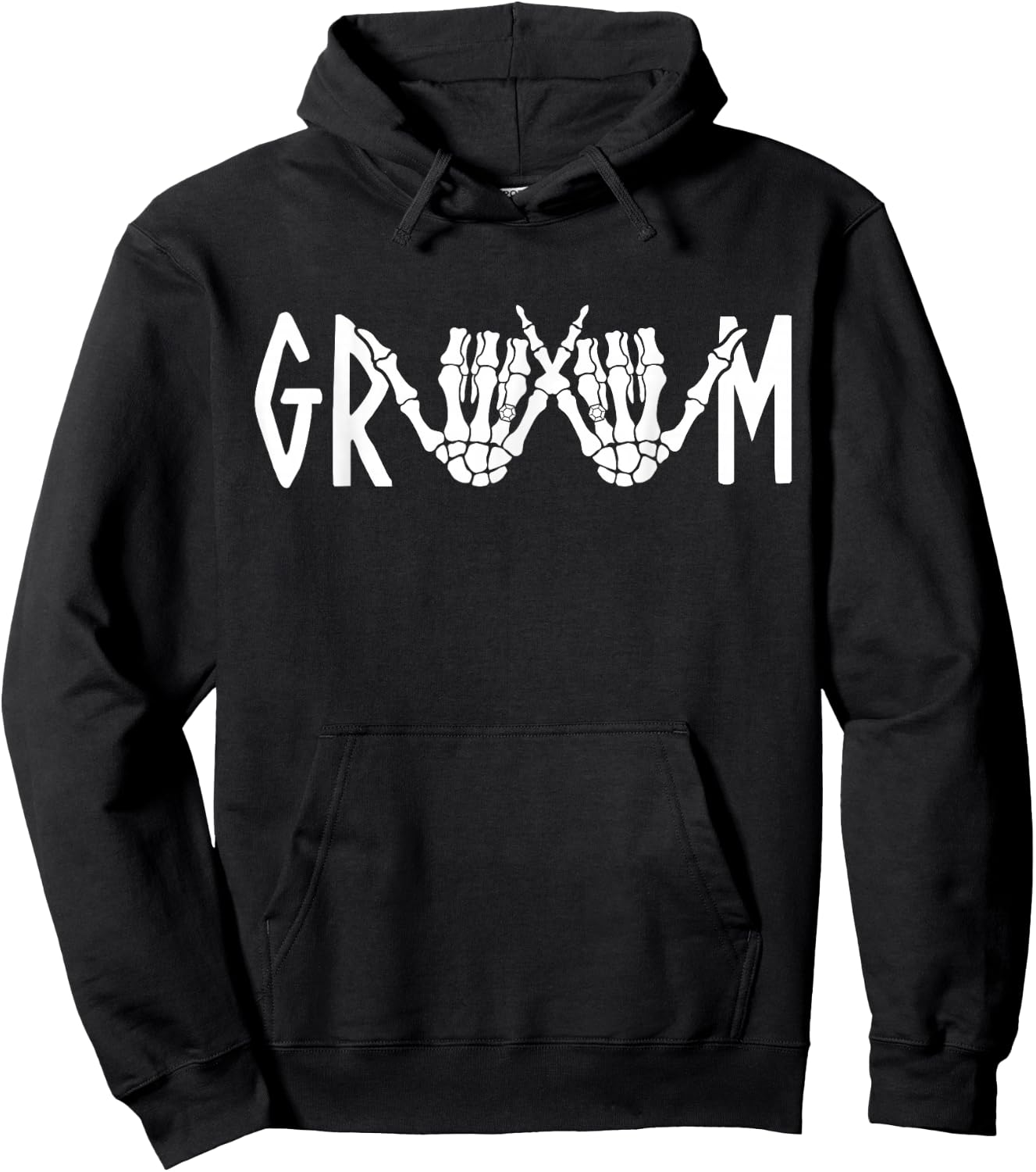 Groom Bride Skeleton Gothic Wedding Engagement Halloween Hoodie - Hoodie | Black