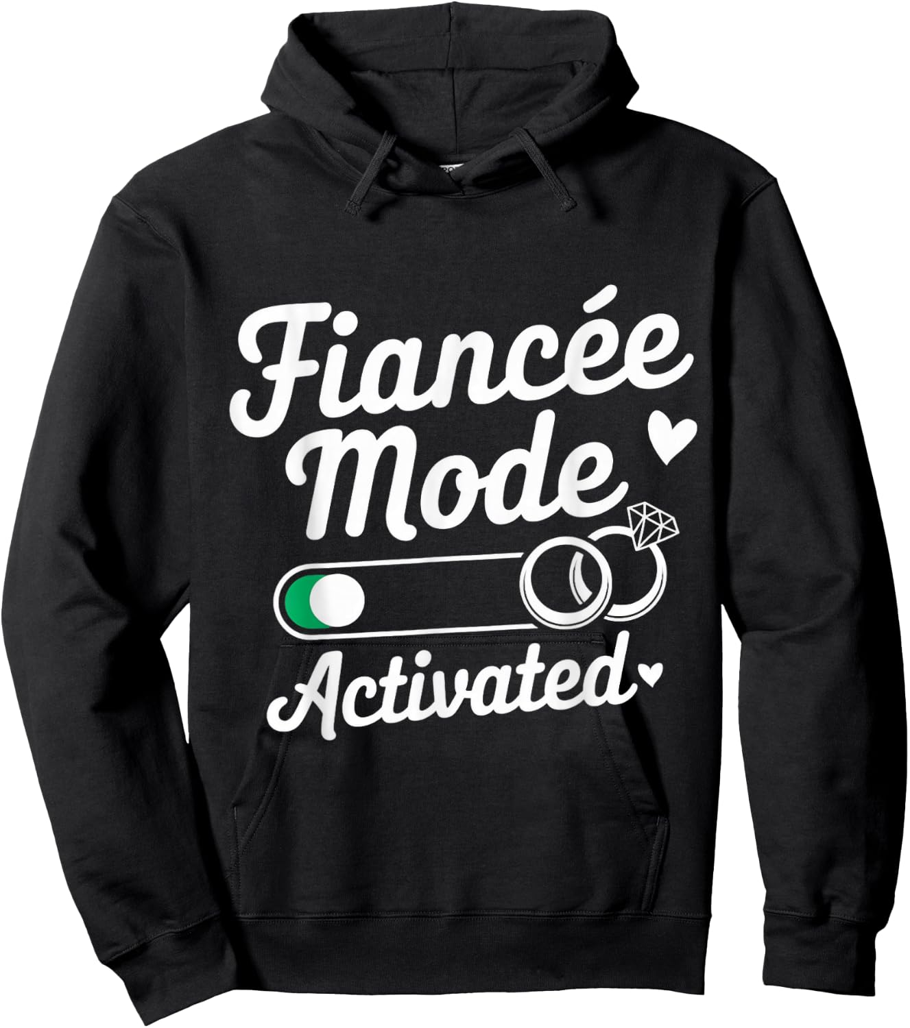 Fiancé Mode Activated Fiancee Couple Wedding Newly Engaged Hoodie - Hoodie | Black